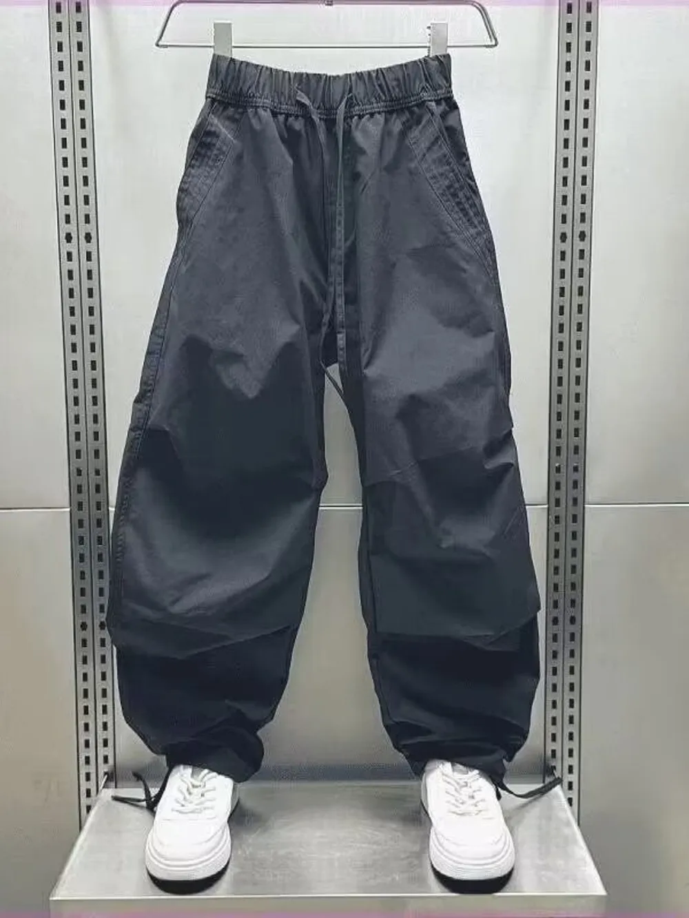 Men's Plus Size Drawstring Wide Leg Pants, image 2
