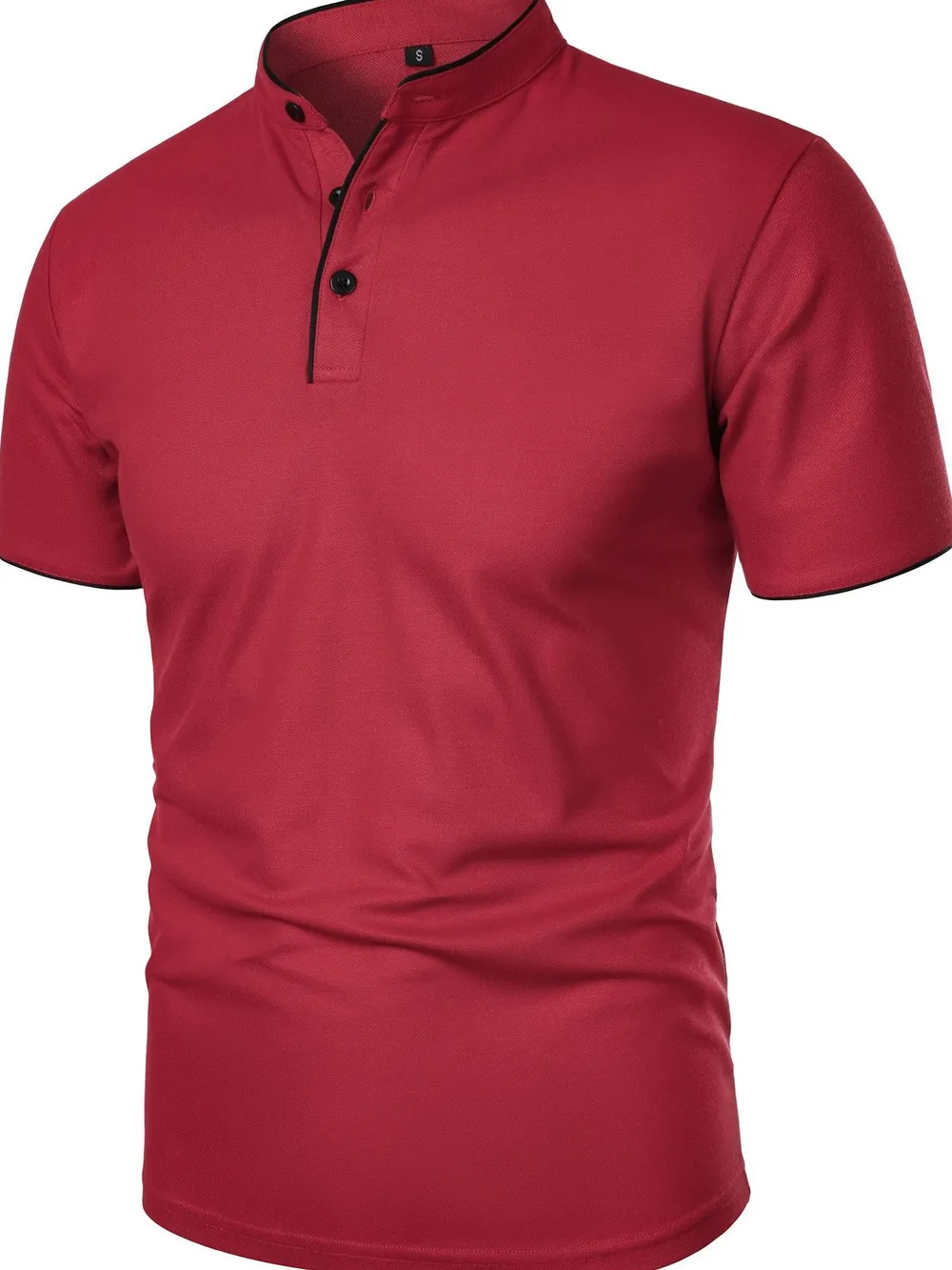 Men's Full Size Short Sleeve Contrast Trim Polo Plus Size, image 5