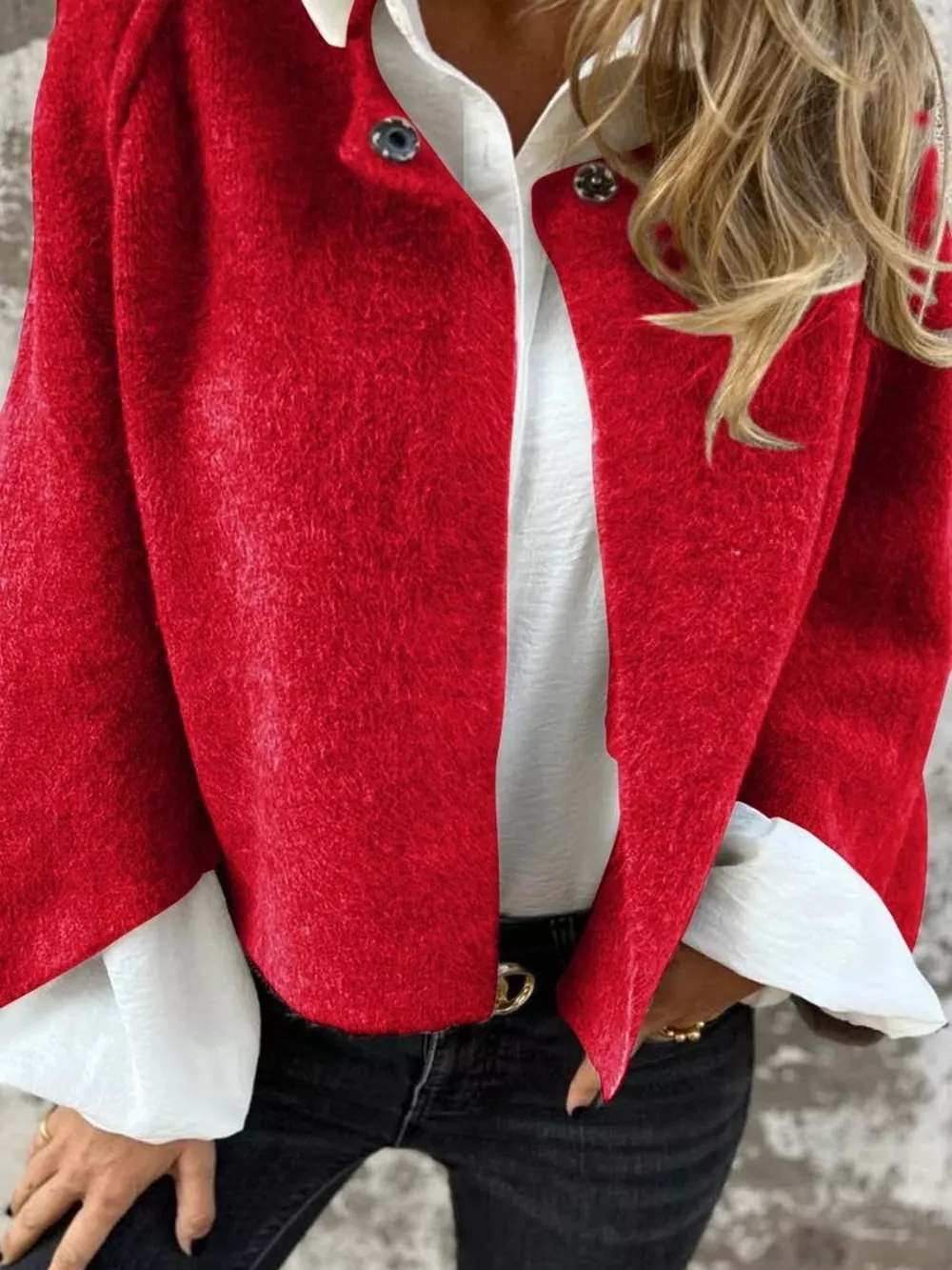 Full Size Dropped Shoulder Fuzzy Knit Cardigan Plus Size, image 14