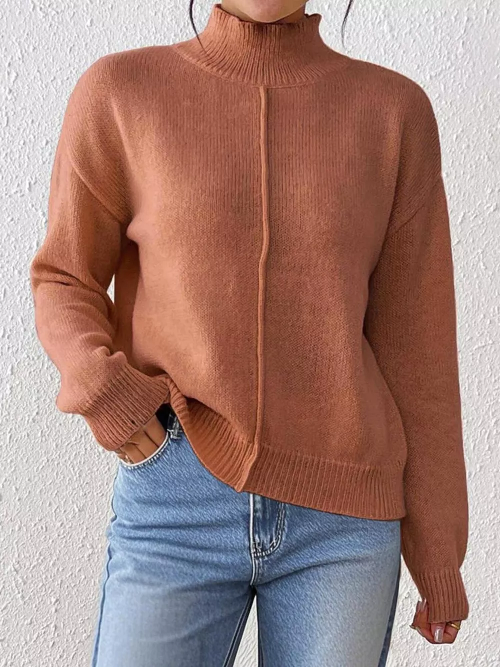 Turtleneck Dropped Shoulder Sweater, image 12