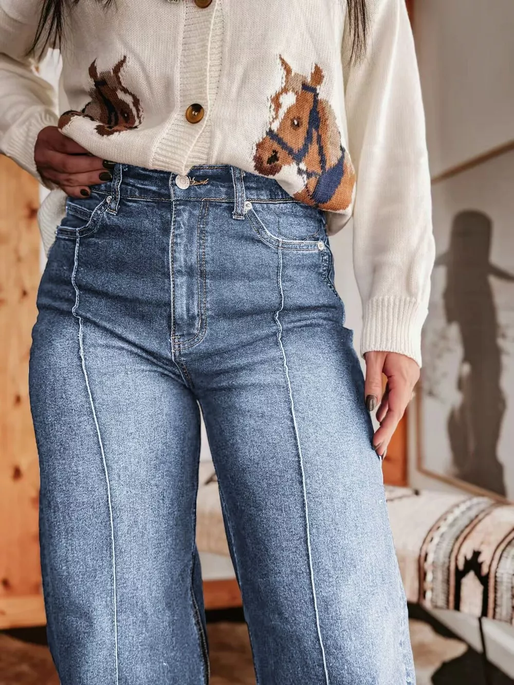 High-Waisted Wide Leg Jeans, image 5