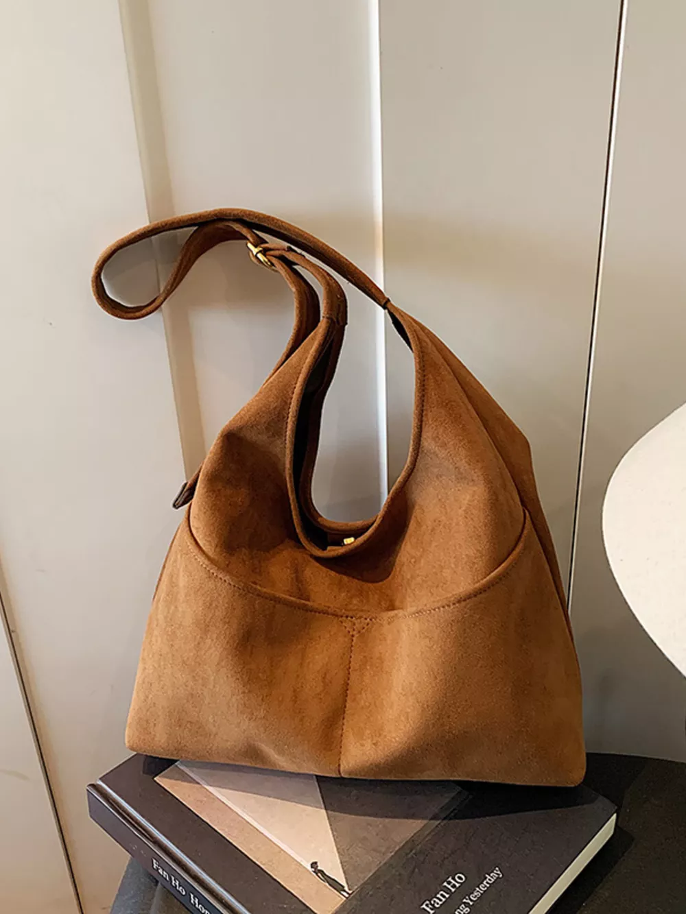 Minimalist Suede Shoulder Bag, image 19