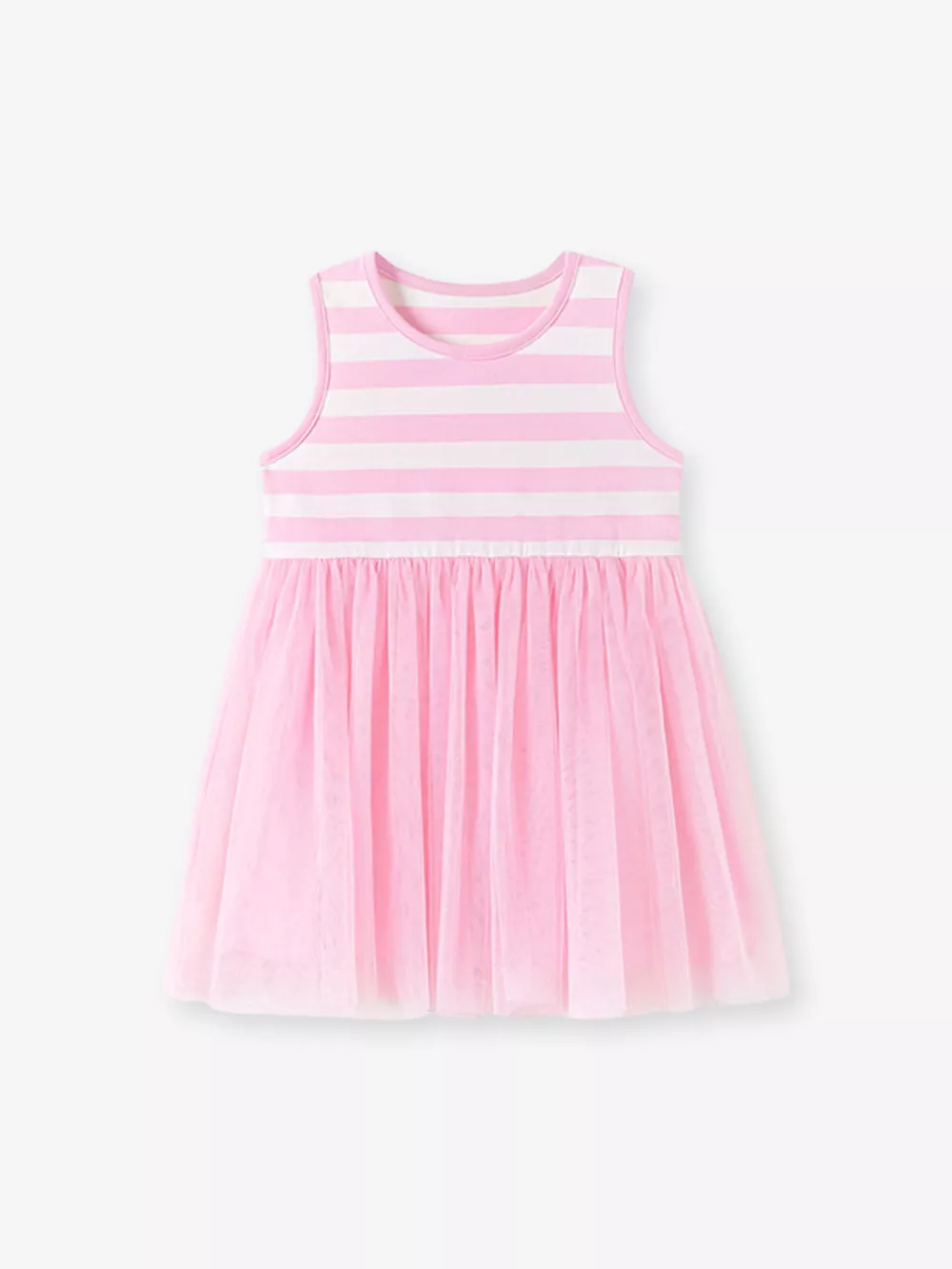 Children's Striped Sleeveless Tulle Dress, image 6