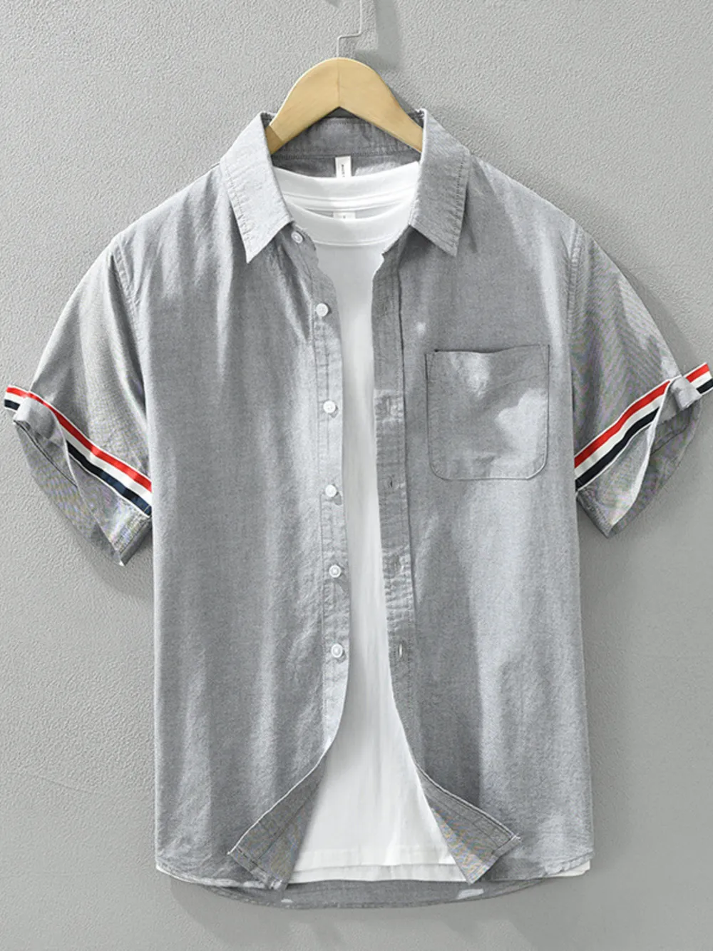Men's Plus Size Button Up Short Sleeve Shirt, image 5