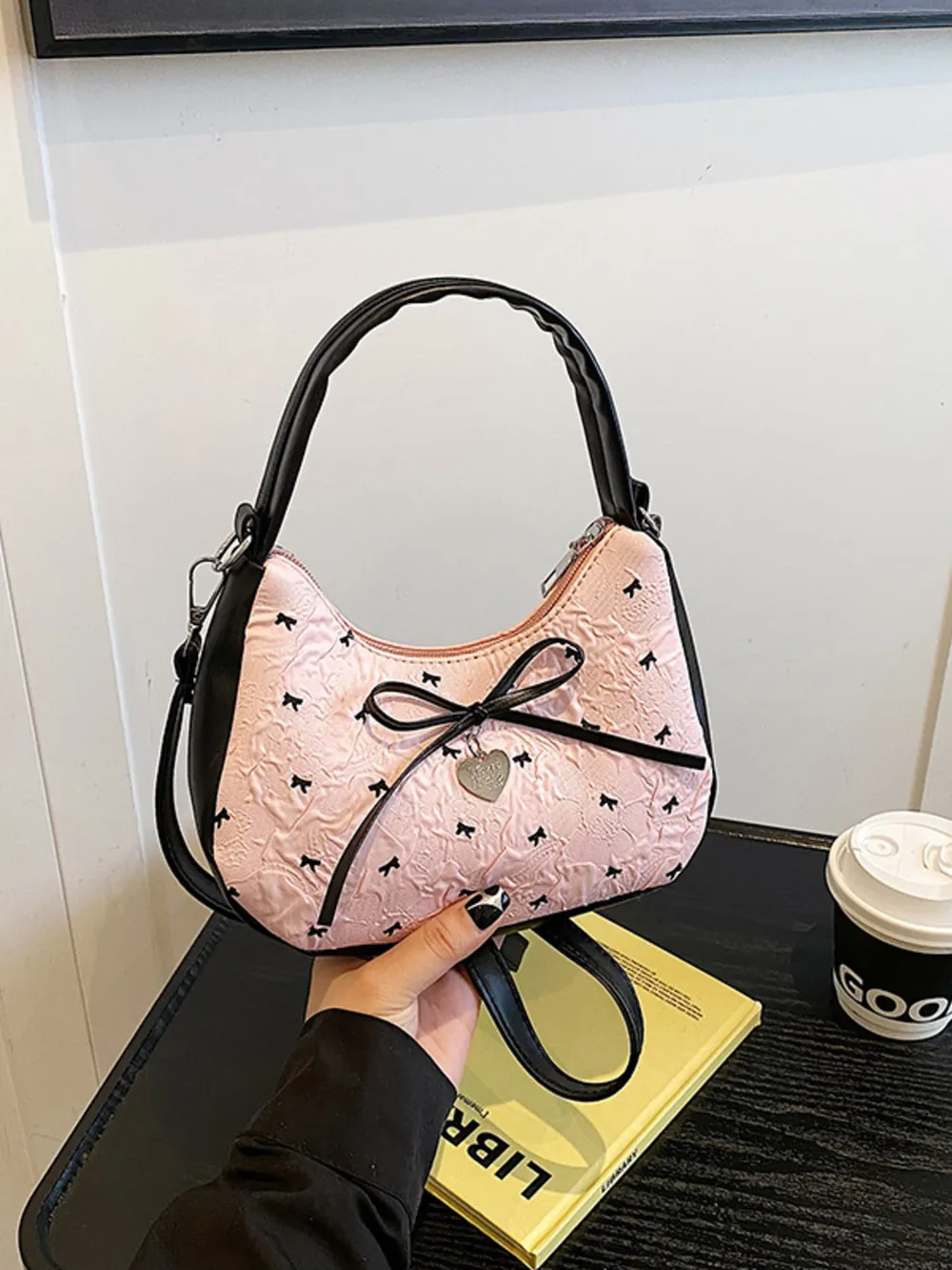 Printed Bow Shoulder Bag, image 6