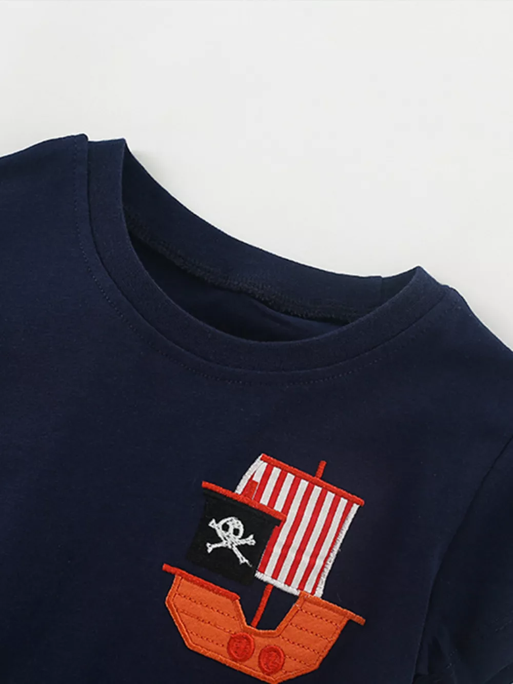 Children's Pirate Ship Applique Tee and Dinosaur Shorts Set, image 5