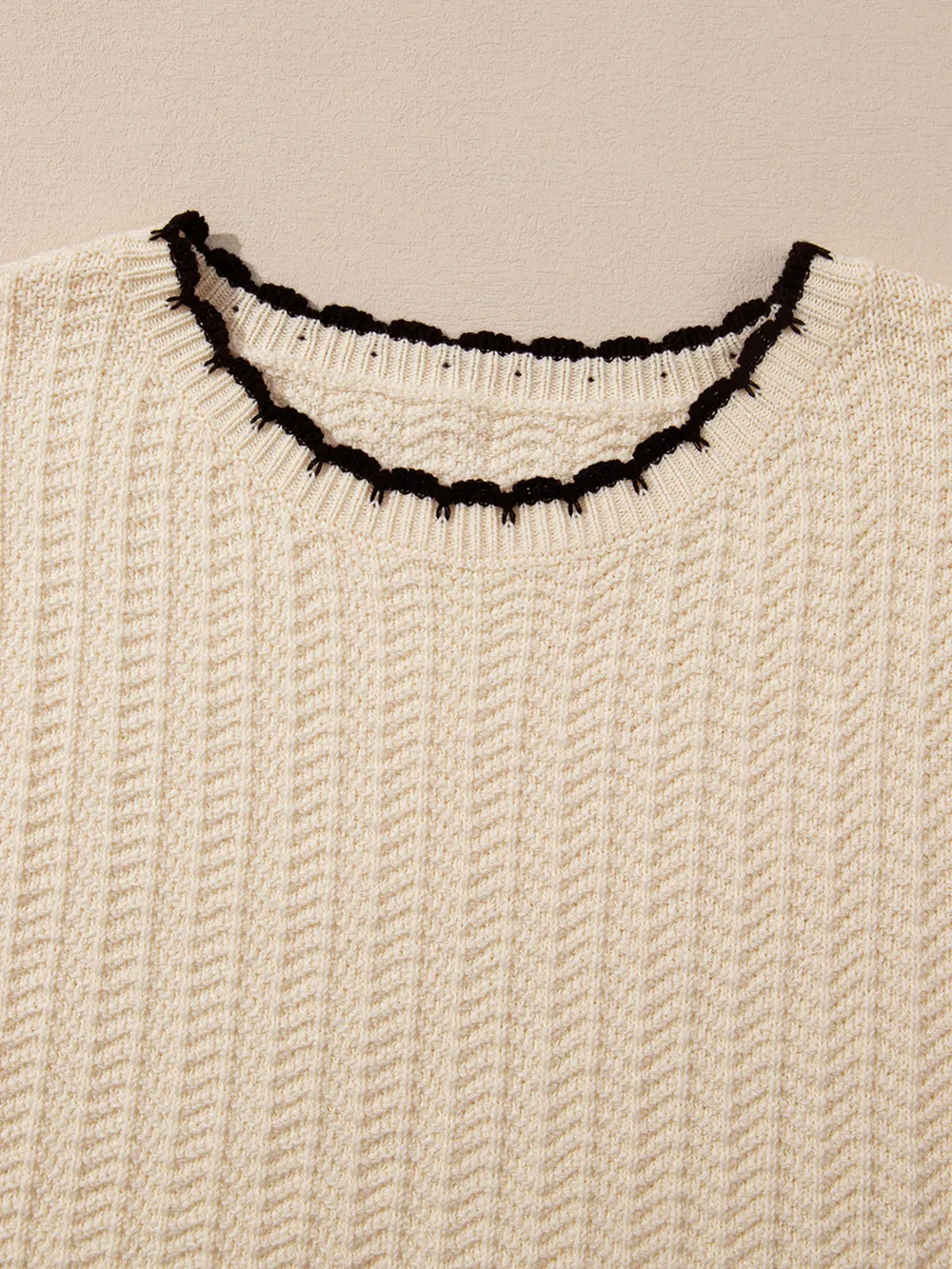 Contrast Trim Boxy Fit Sweater Vest, image 21