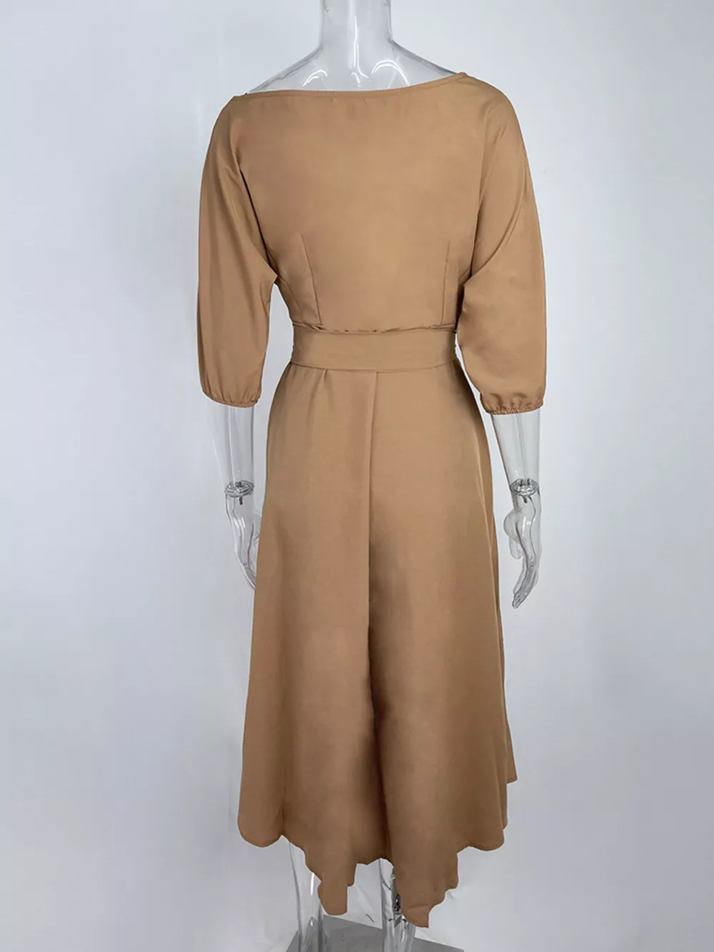 Boat Neck Tie Waist Dress, image 7