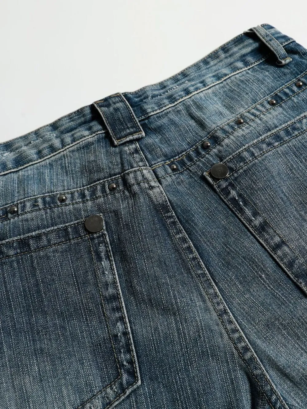 Men's Vintage Wide Leg Pearl Detail Jeans, image 7