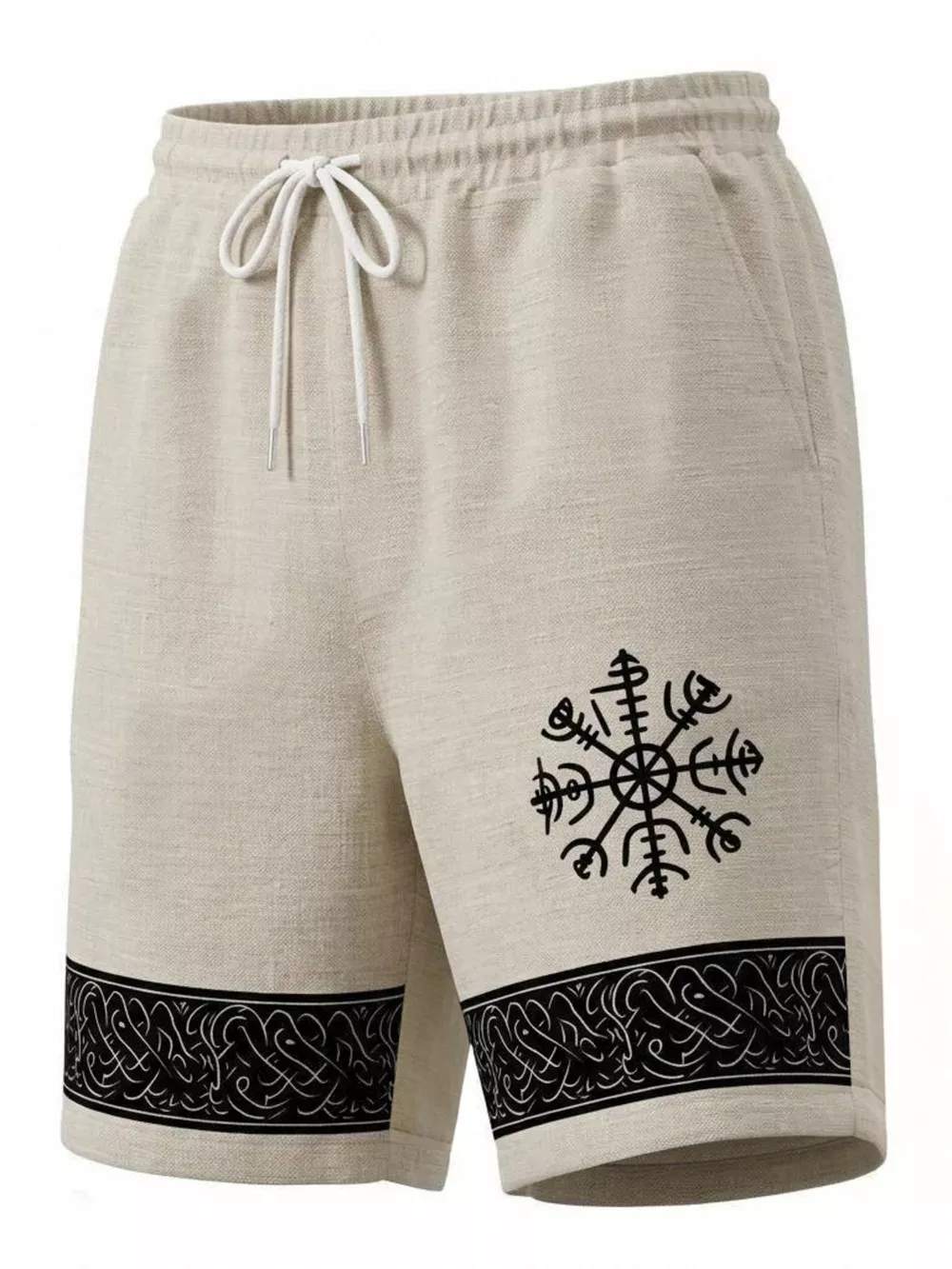 Men's Full Size Linen Blend Drawstring Shorts Plus Size, image 3