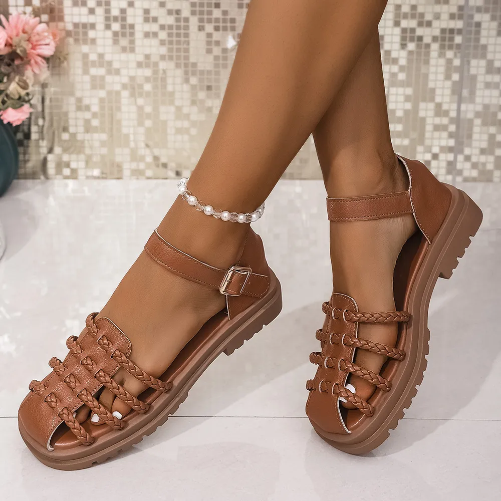 Braided Ankle Strap Sandals, image 7