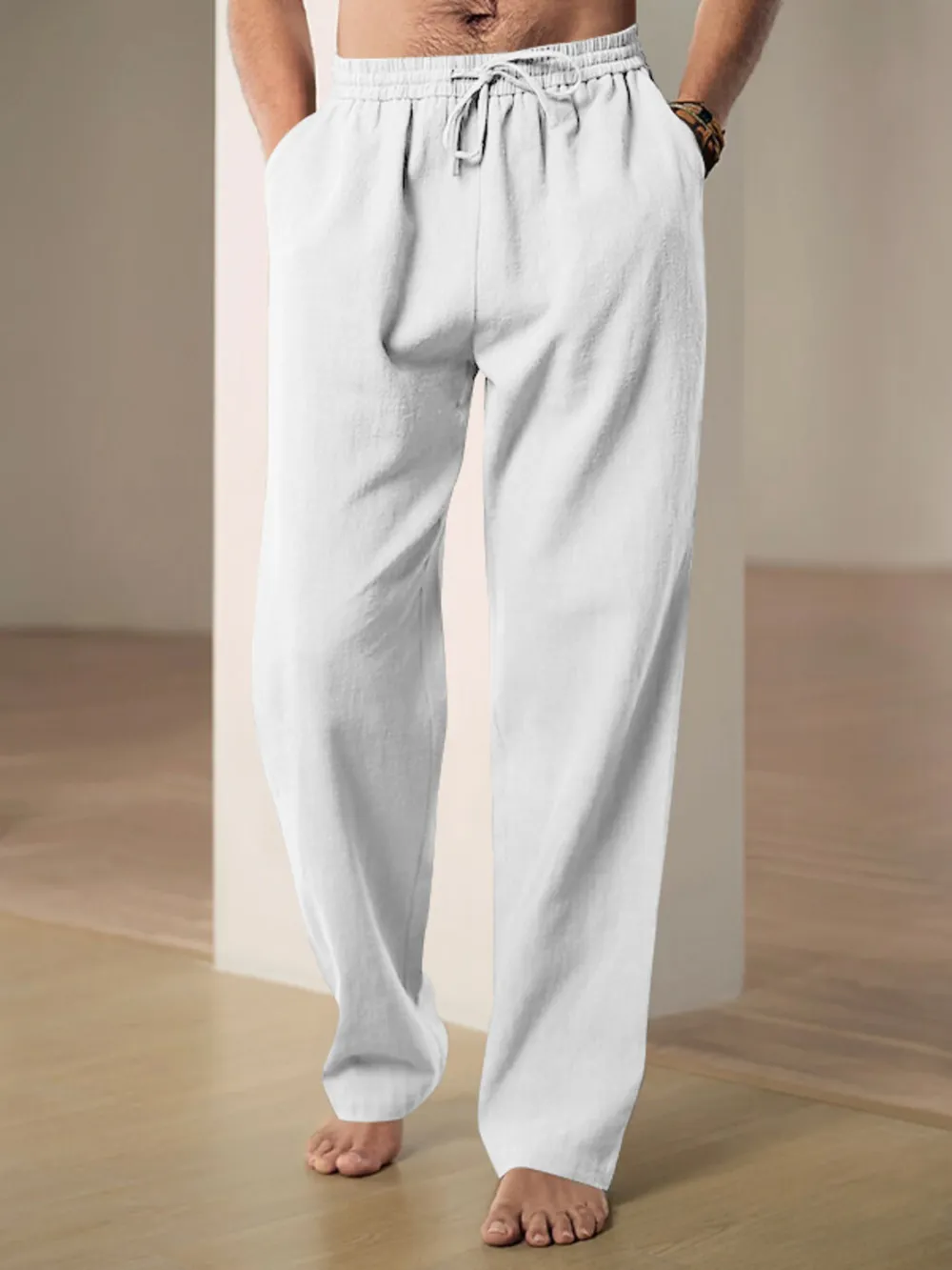 Men's Plus Size Drawstring Loose Fit Pants, image 8