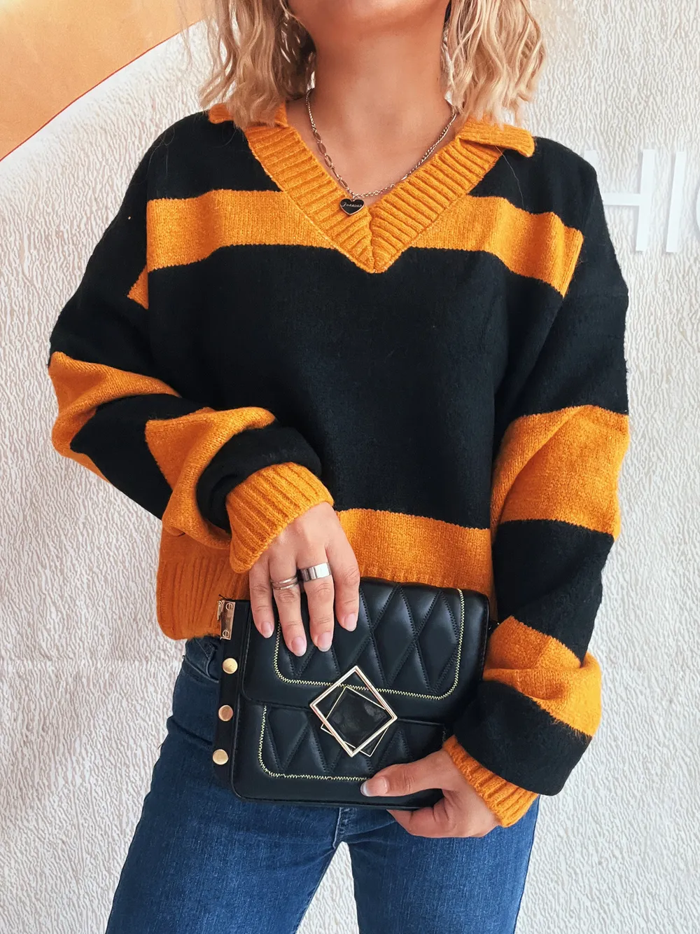 Color Block Long Sleeve Sweater, image 8