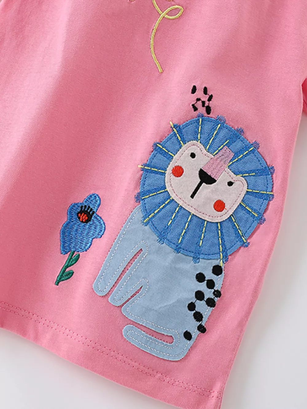 Children's Cute Cartoon Embroidered Short Sleeve T-Shirt, image 4