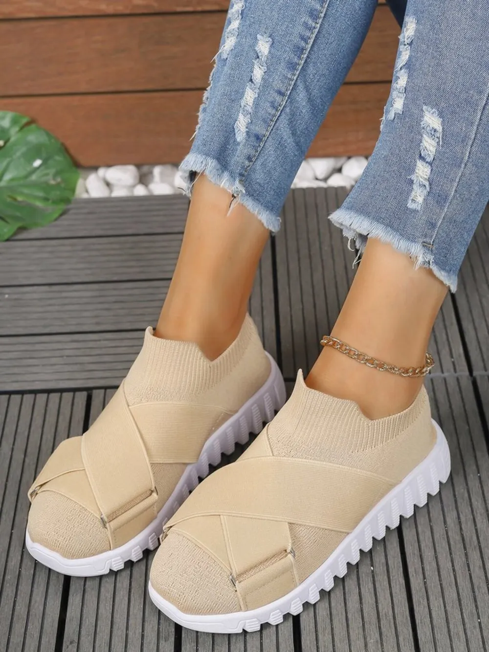 Crossover Strap Mesh Slip-Ons, image 3