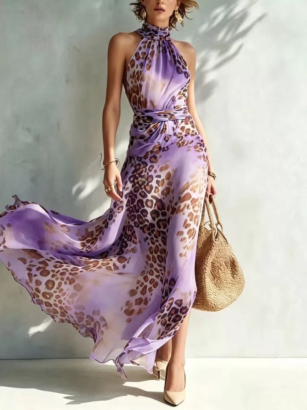 Leopard Print Sleeveless Maxi Dress, image 11
