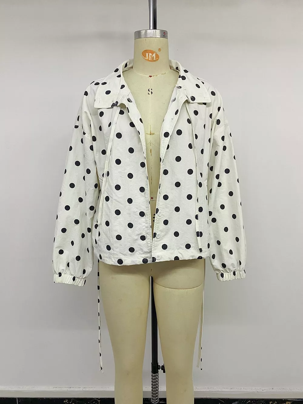 Polka Dot Stand-Collar Casual Jacket, image 13