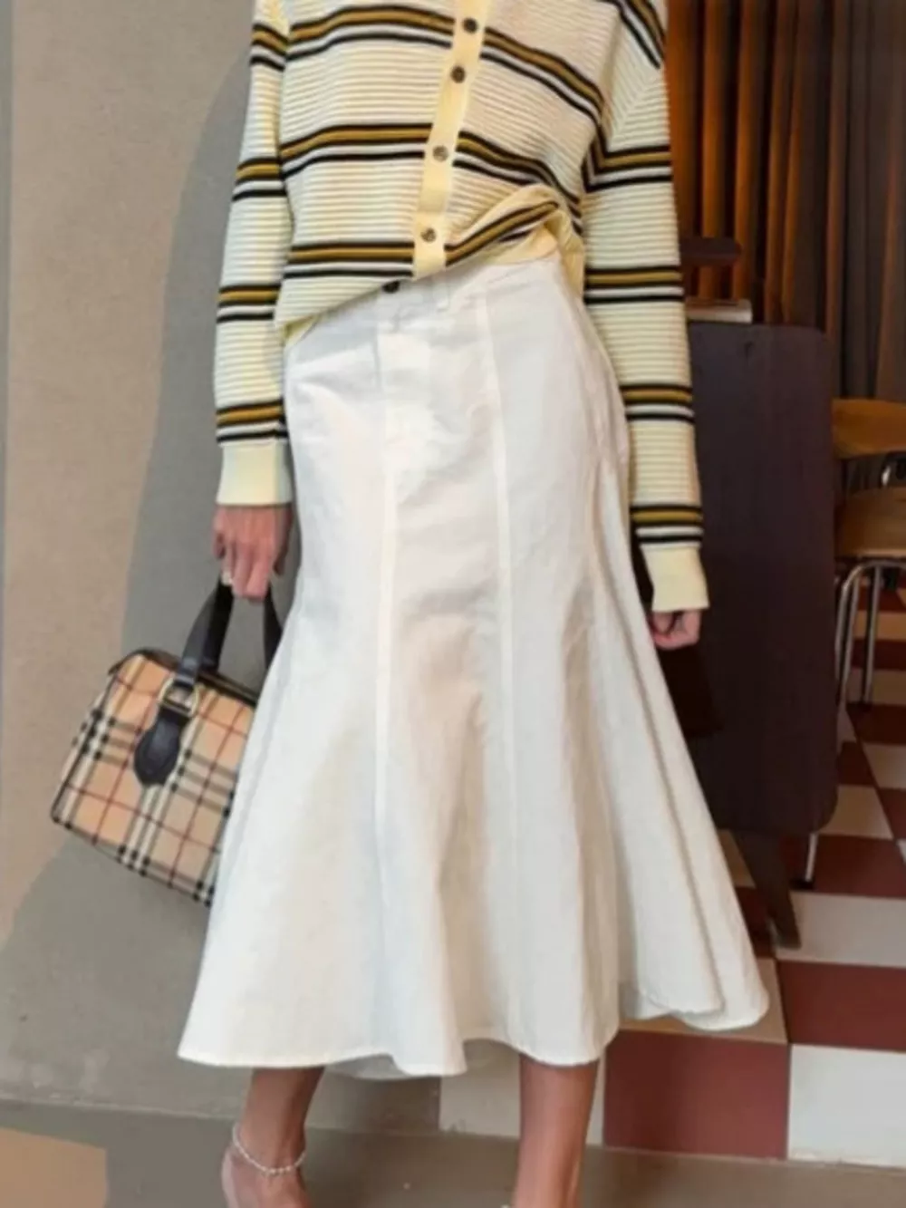 High-Waisted Mermaid Midi Skirt, image 3