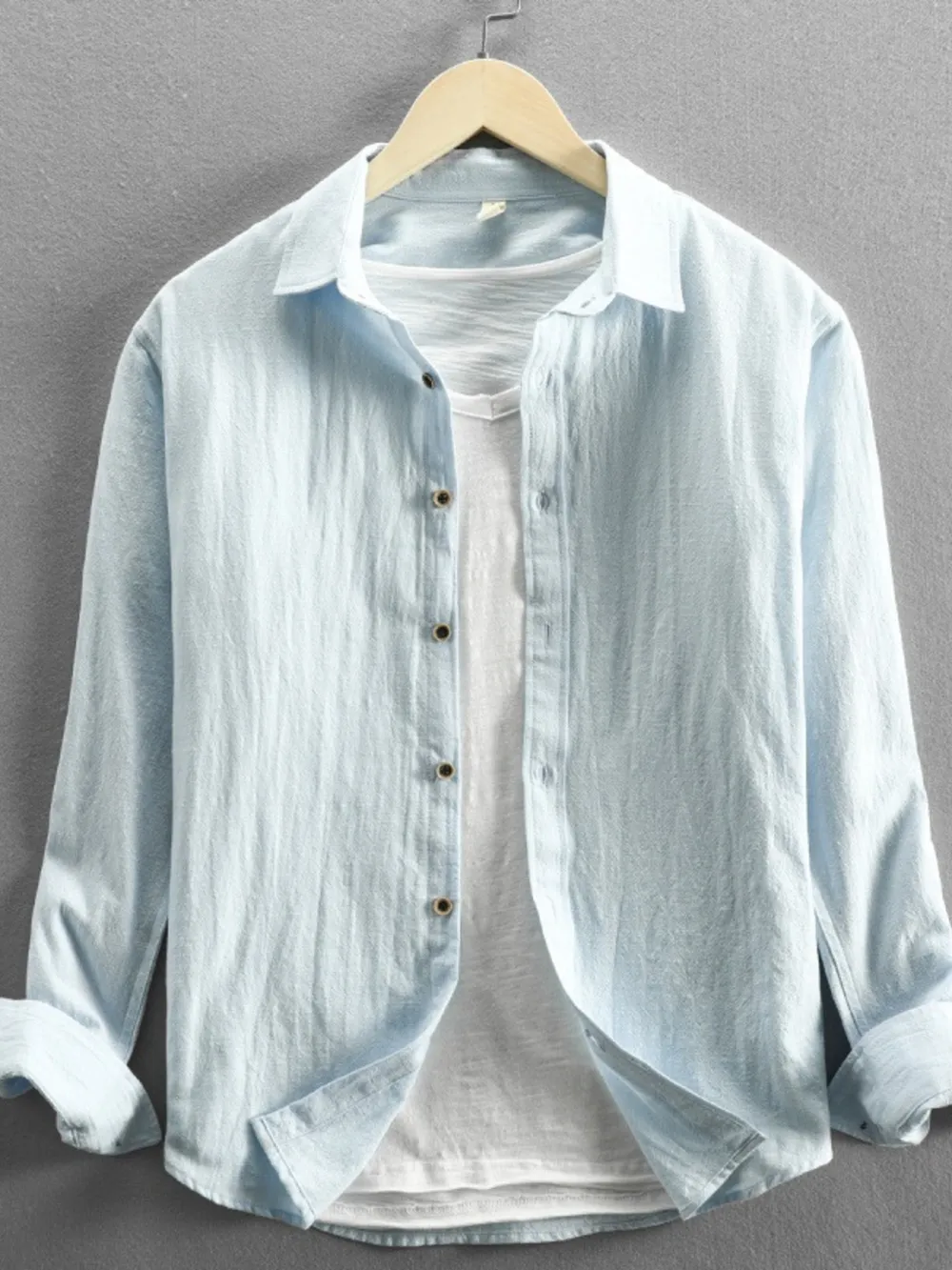 Men's Plus Size Button-Up Long Sleeve Shirt, image 2