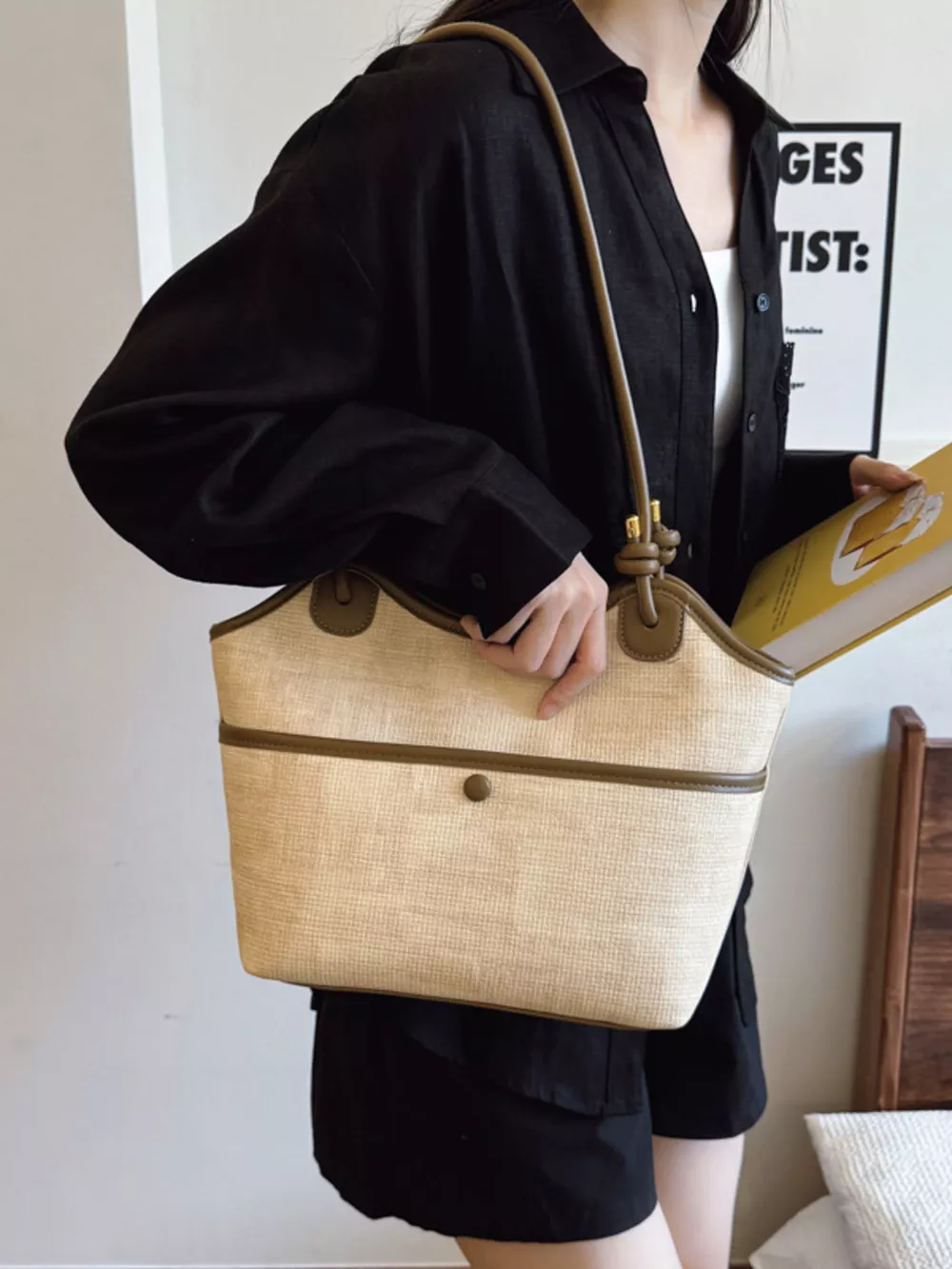 Knotted Strap Tote Bag