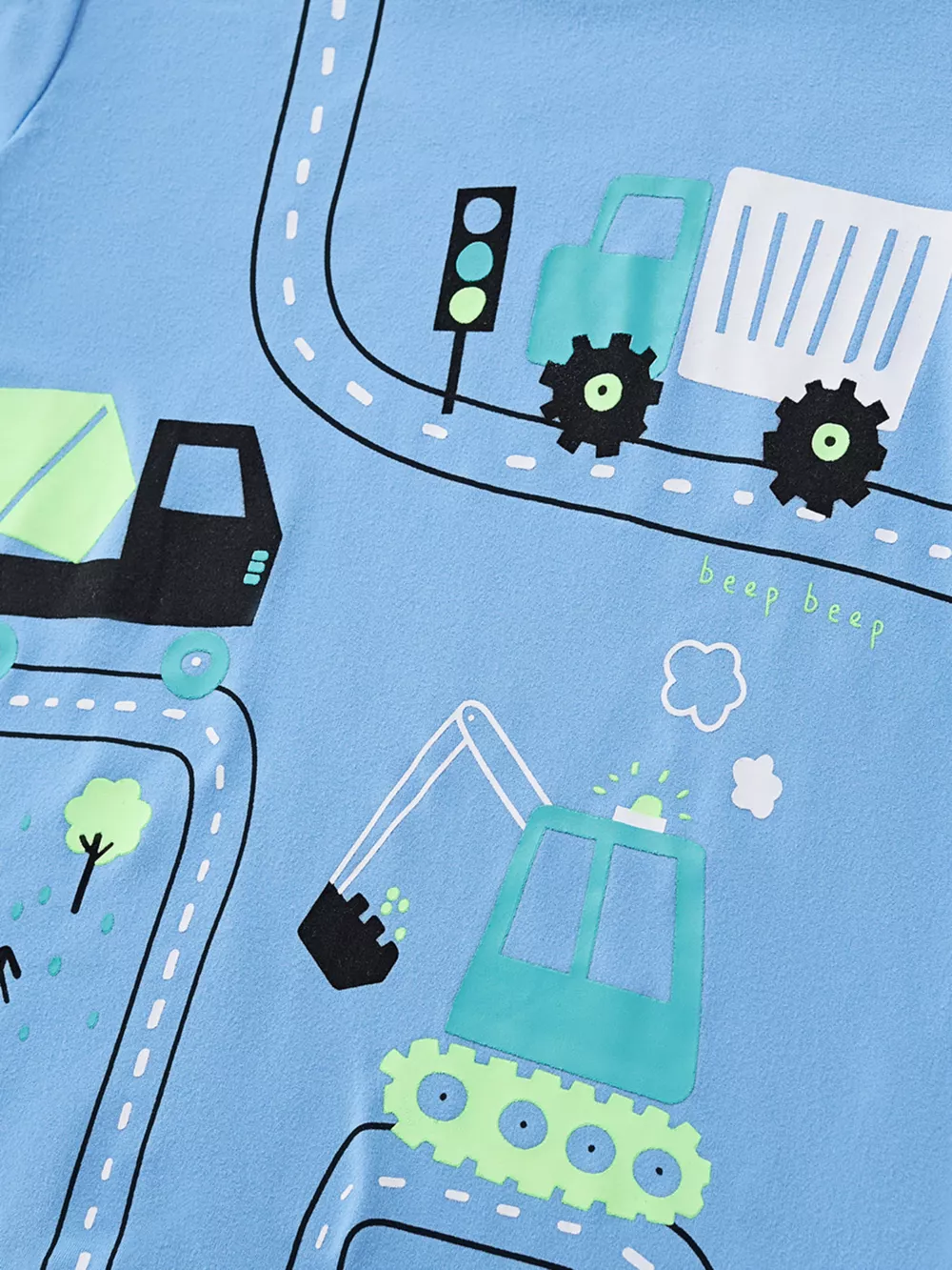 Children's Cartoon Construction Vehicle Print Short Sleeve T-Shirt, image 4