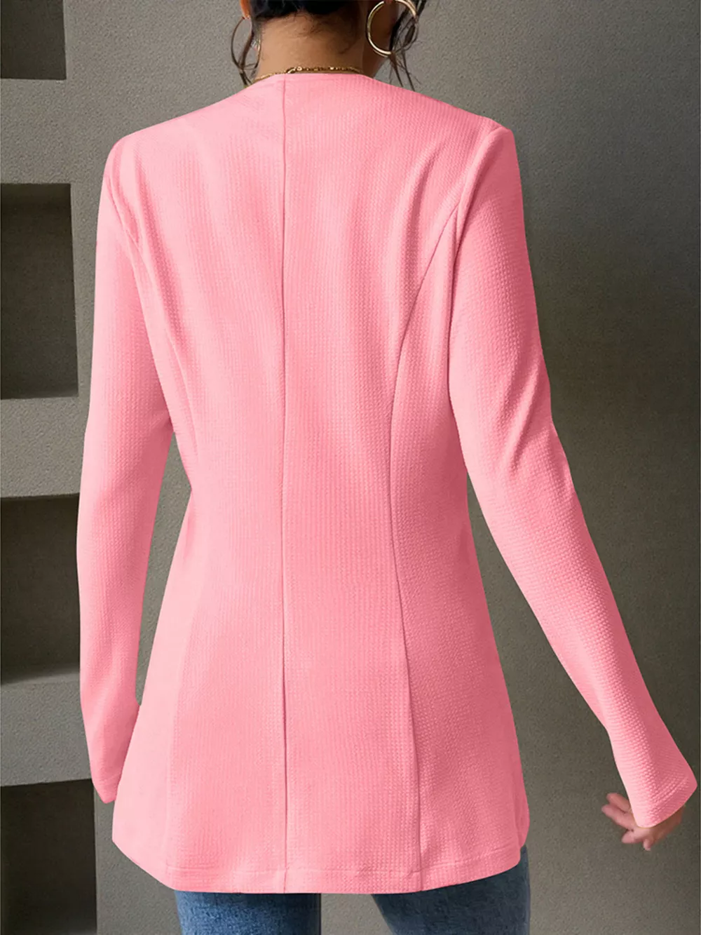 One Button Long Sleeve Blazer, image 25