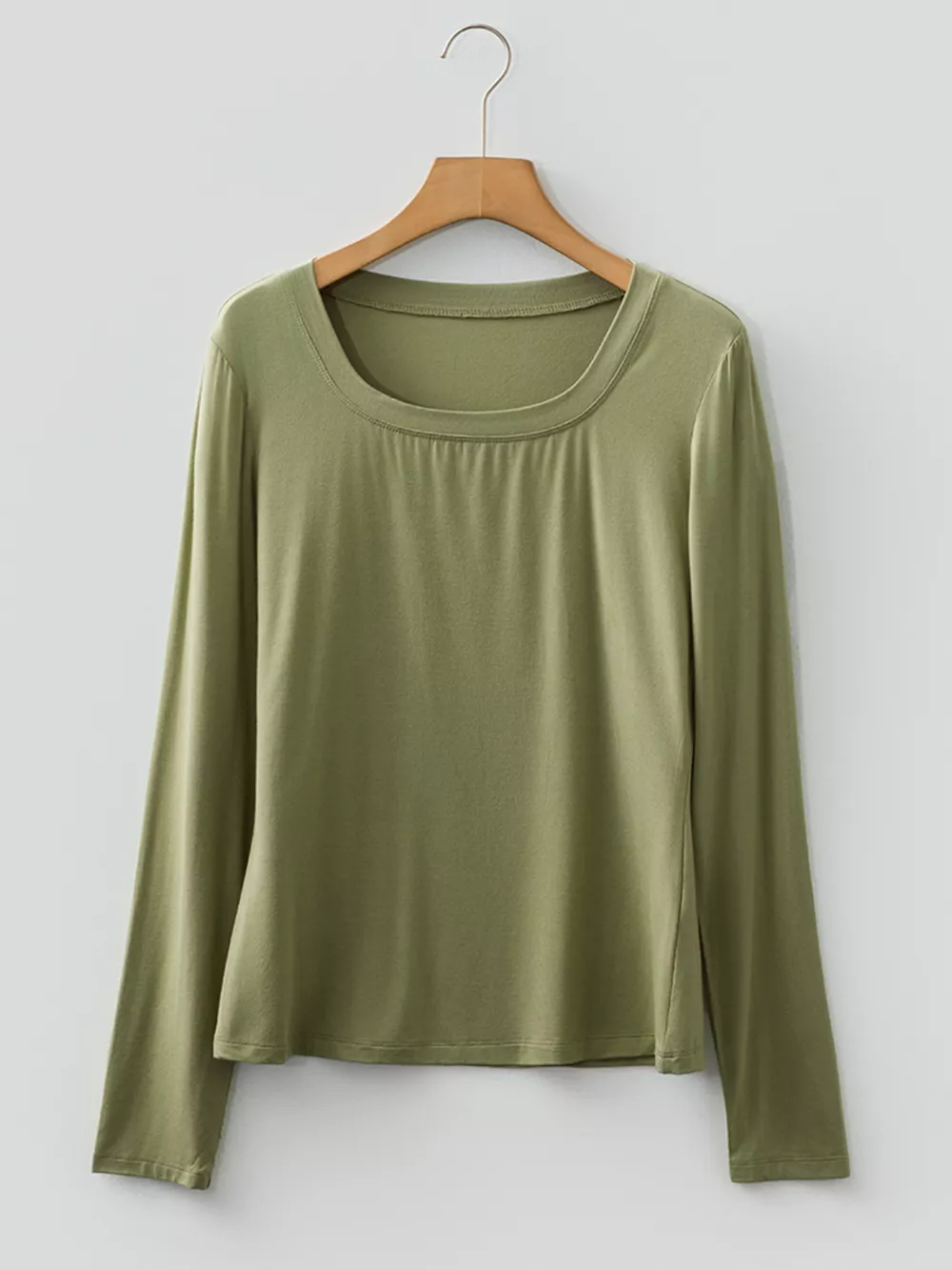 Solid Color Long Sleeve Fitted Top, image 5