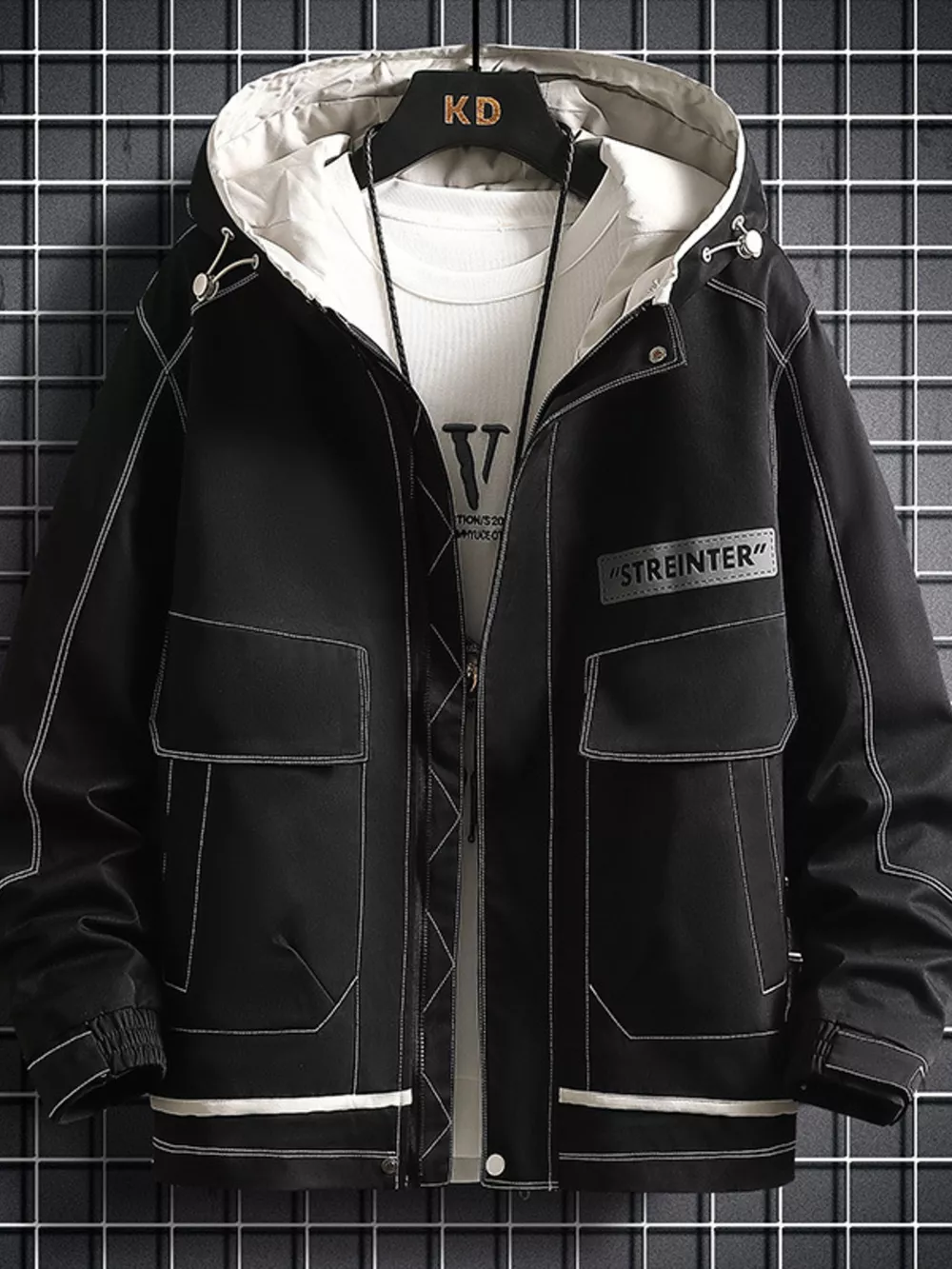 Men's Plus Size Hooded Casual Lightweight Jacket, image 2