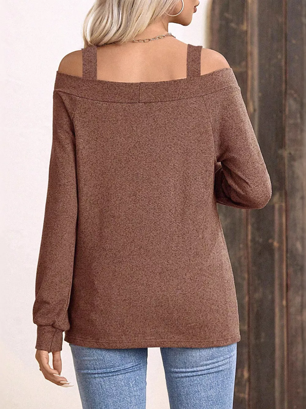 Cold Shoulder Long Sleeve T-Shirt, image 4