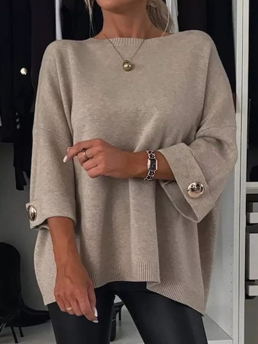 Full Size Round Neck Drop Shoulder Top with Ribbed Trim Plus Size, image 15