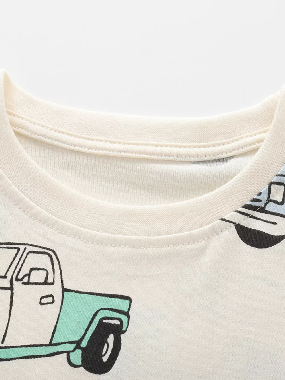 Children's Truck Print Round Neck Tee and Shorts Set, image 5