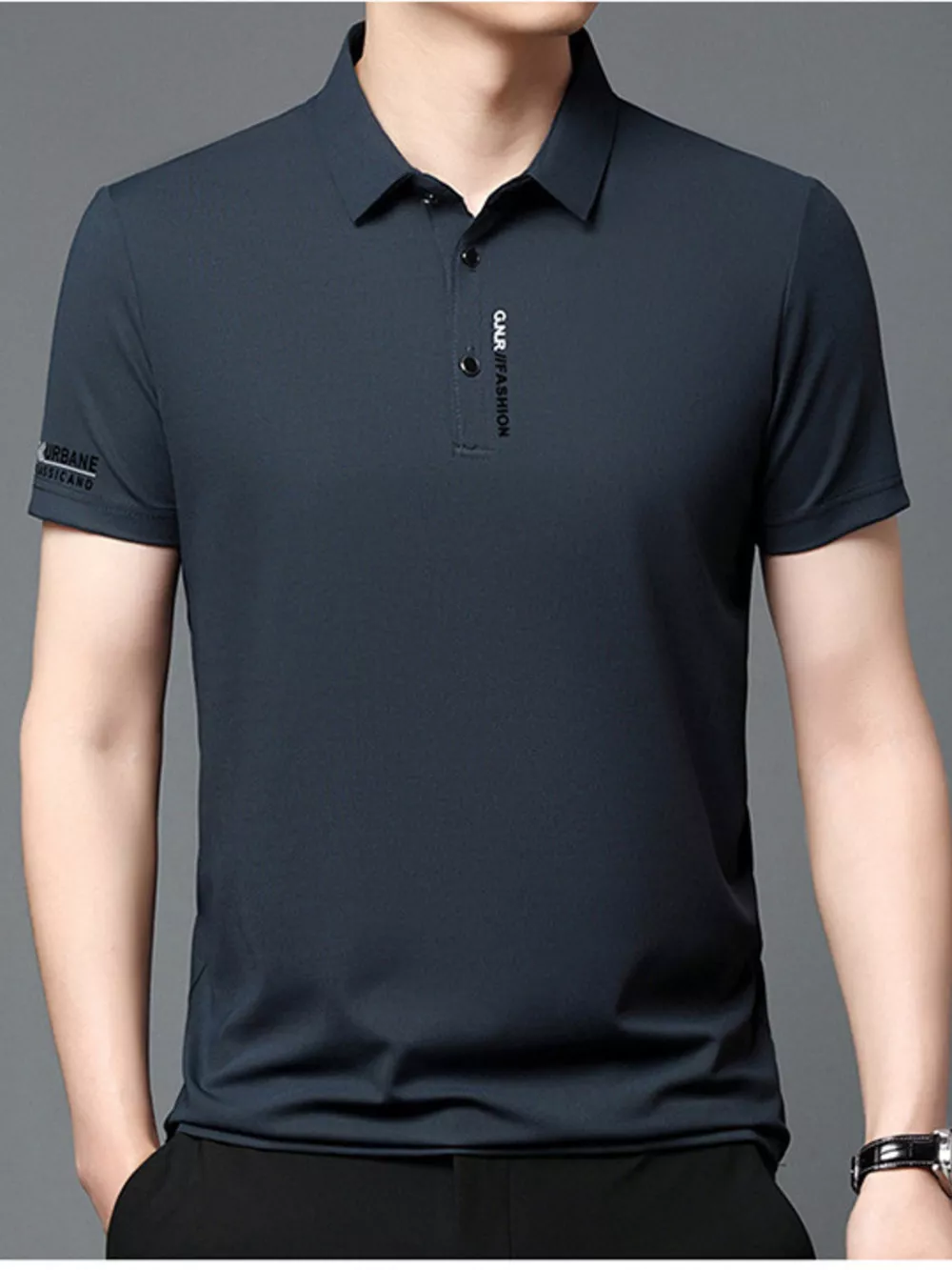 Men's Plus Size Button Detail Short Sleeve Polo, image 6