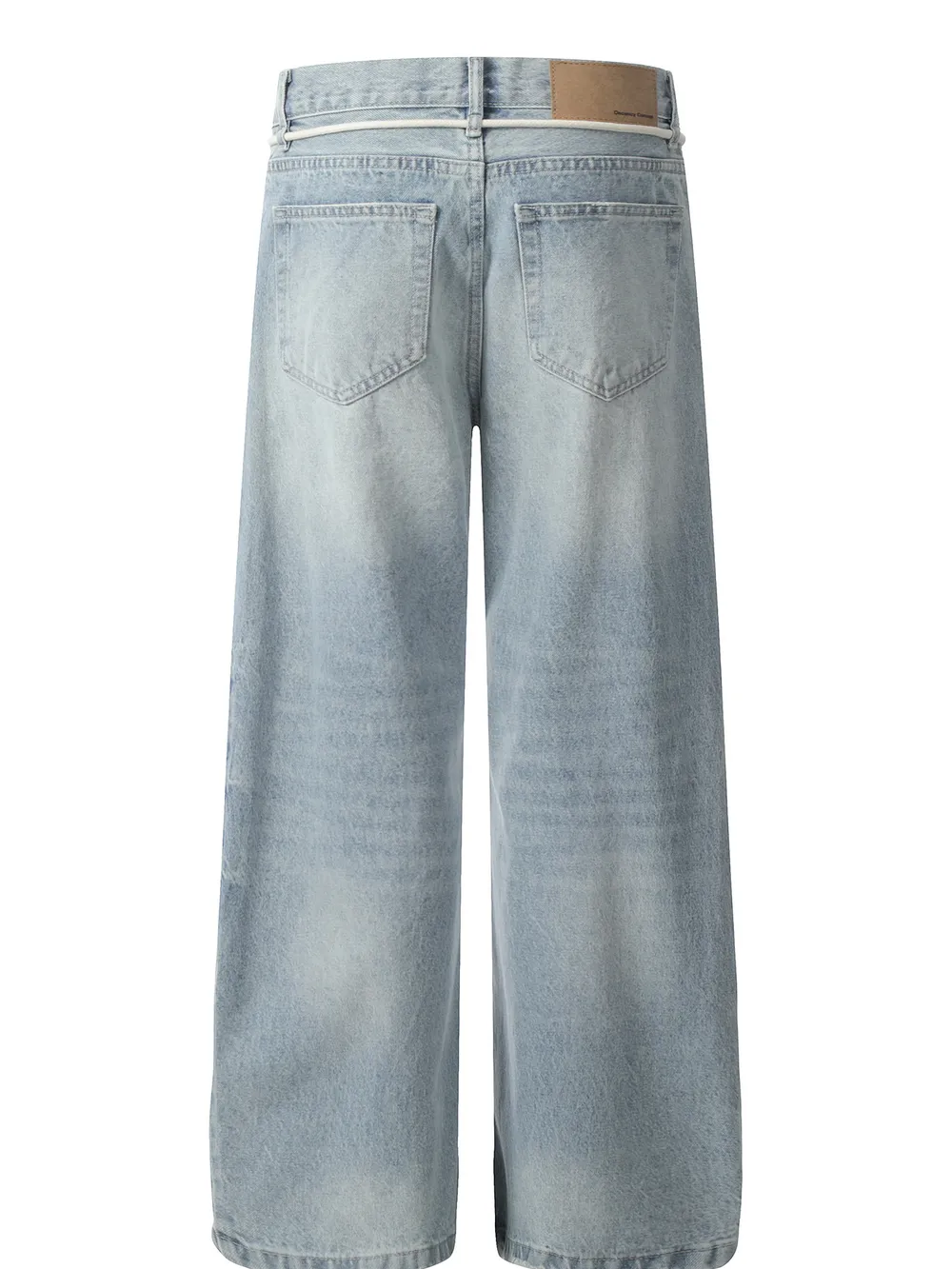Men's High Waist Washed Straight Jeans, image 3