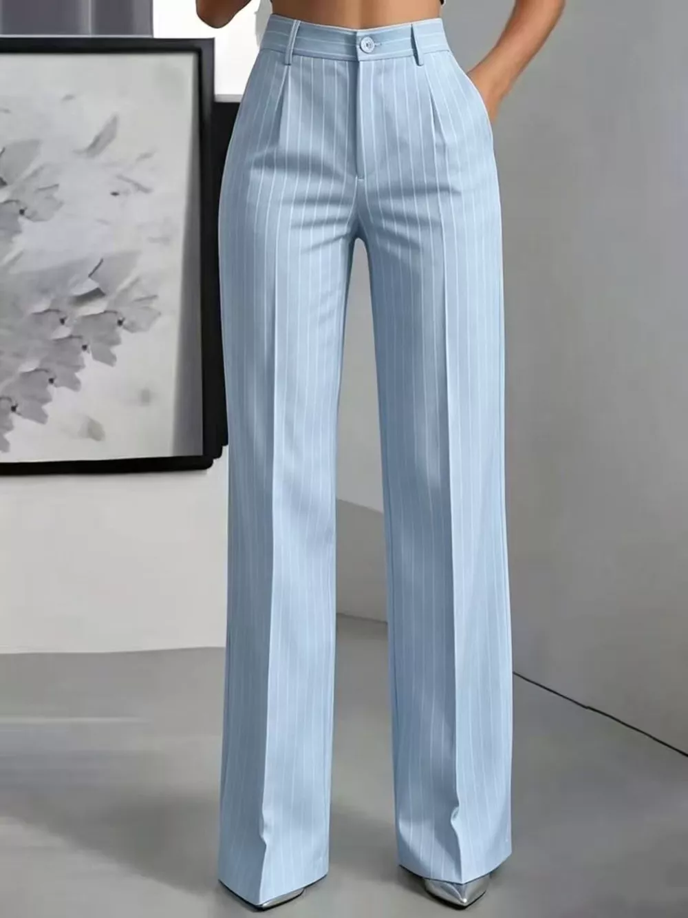 High-Waisted Striped Wide-Leg Pants, image 19