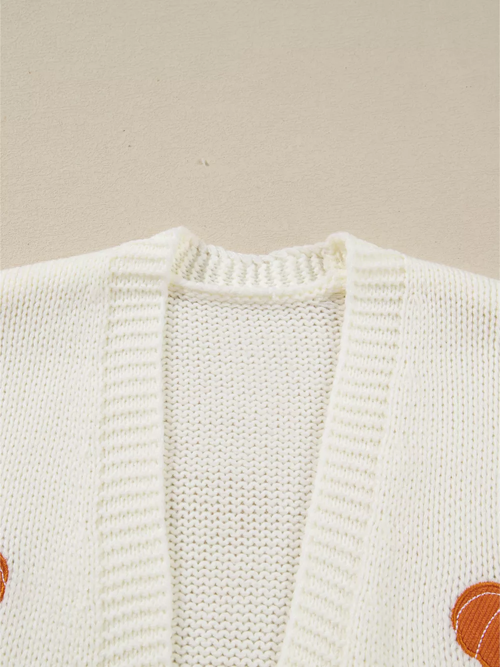 Halloween Pumpkin Embroidered Knit Cardigan, image 7