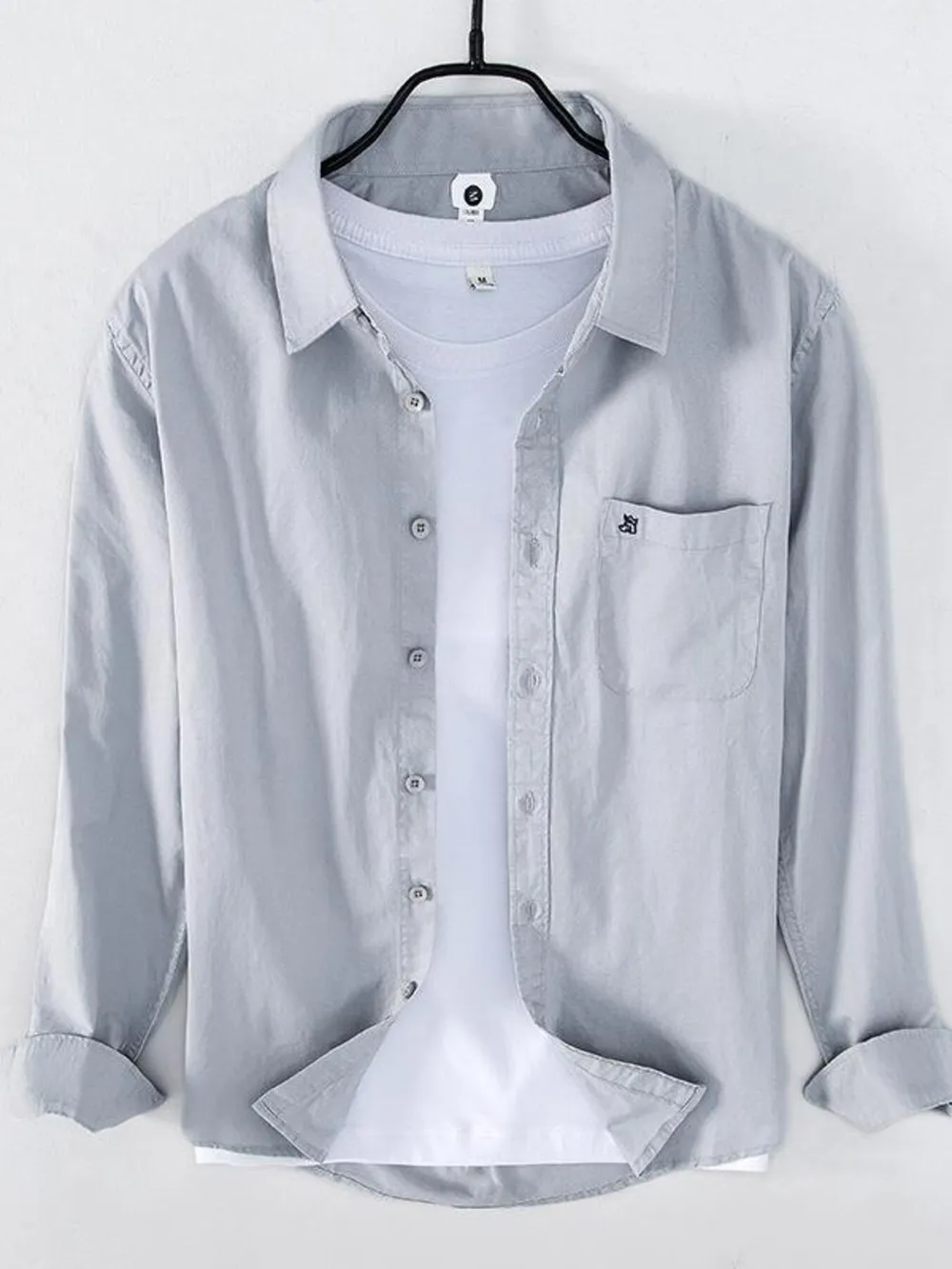 Men's Plus Size Button Up Long Sleeve Shirt, image 10