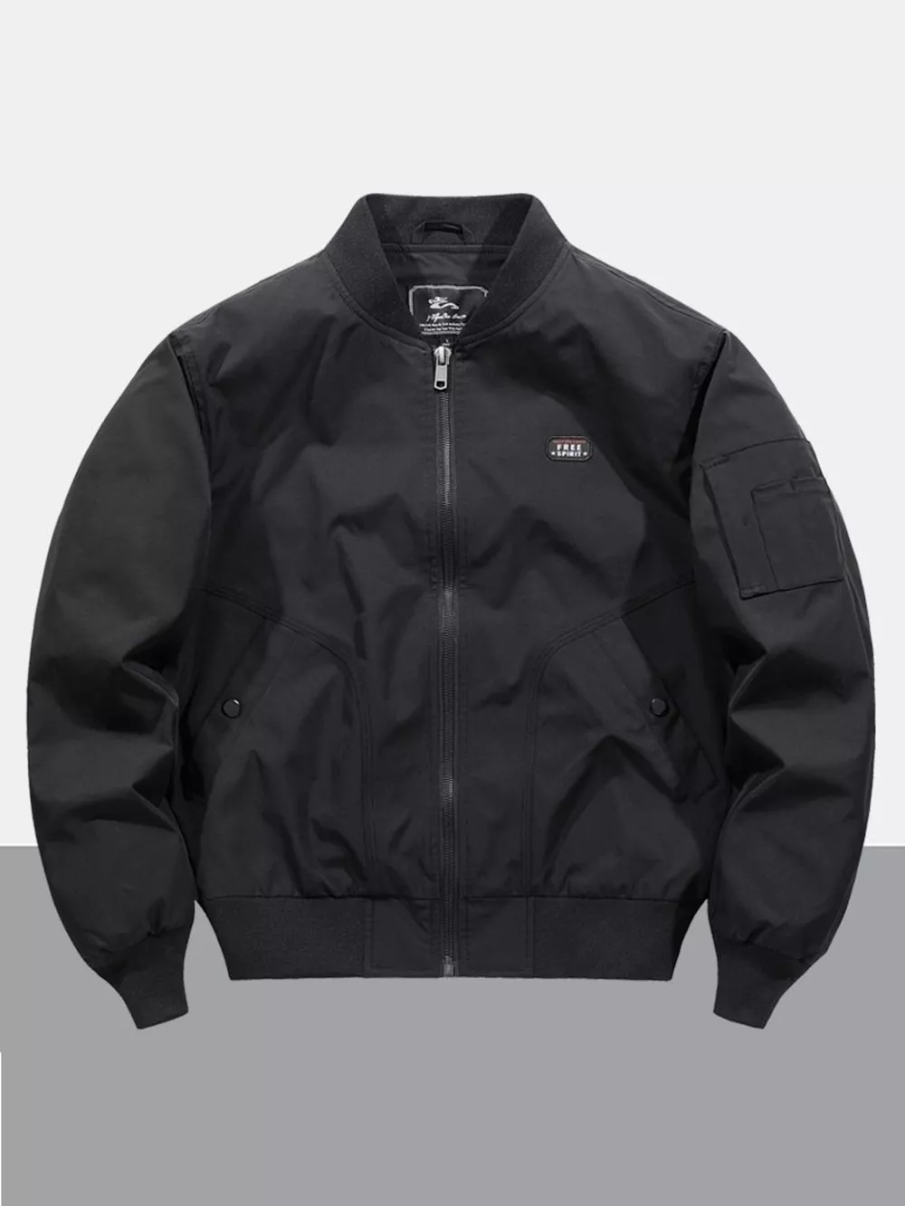 Men's Plus Size Zip Up Long Sleeve Jacket