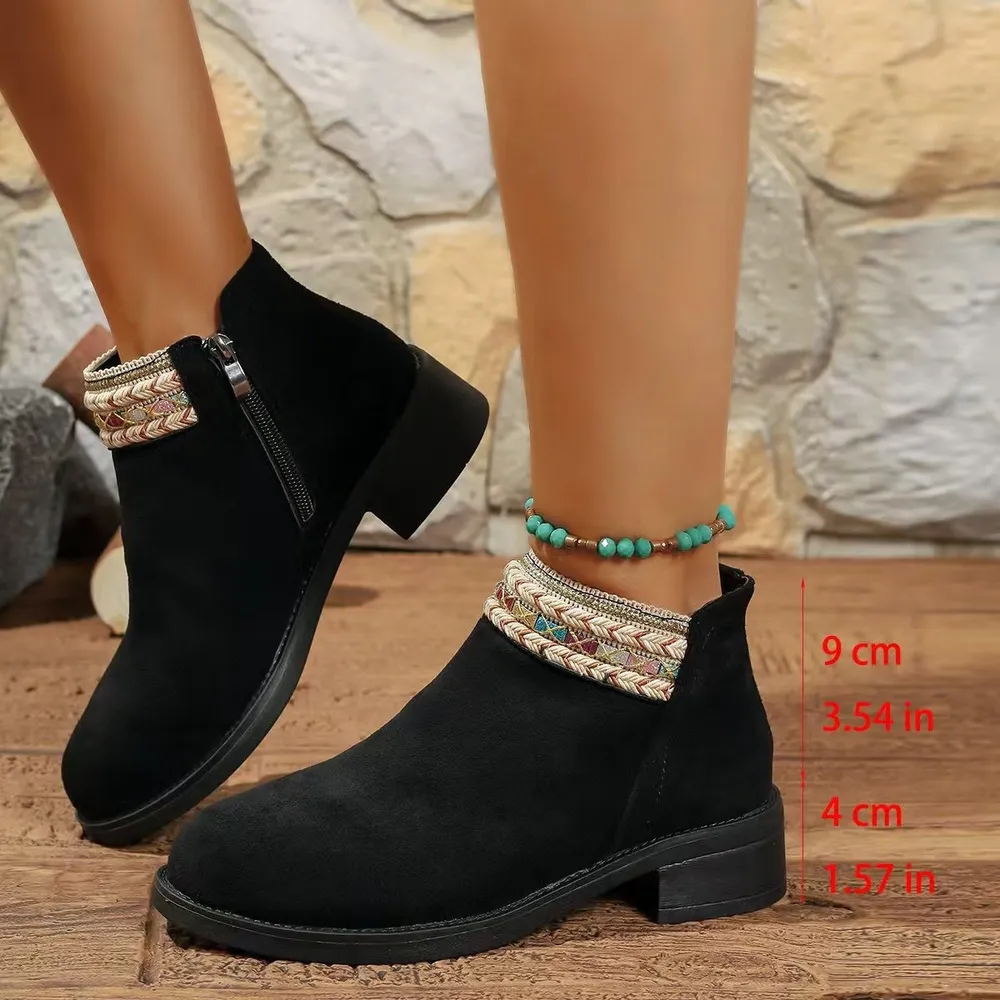Side Zip Block Heel Boots, image 6