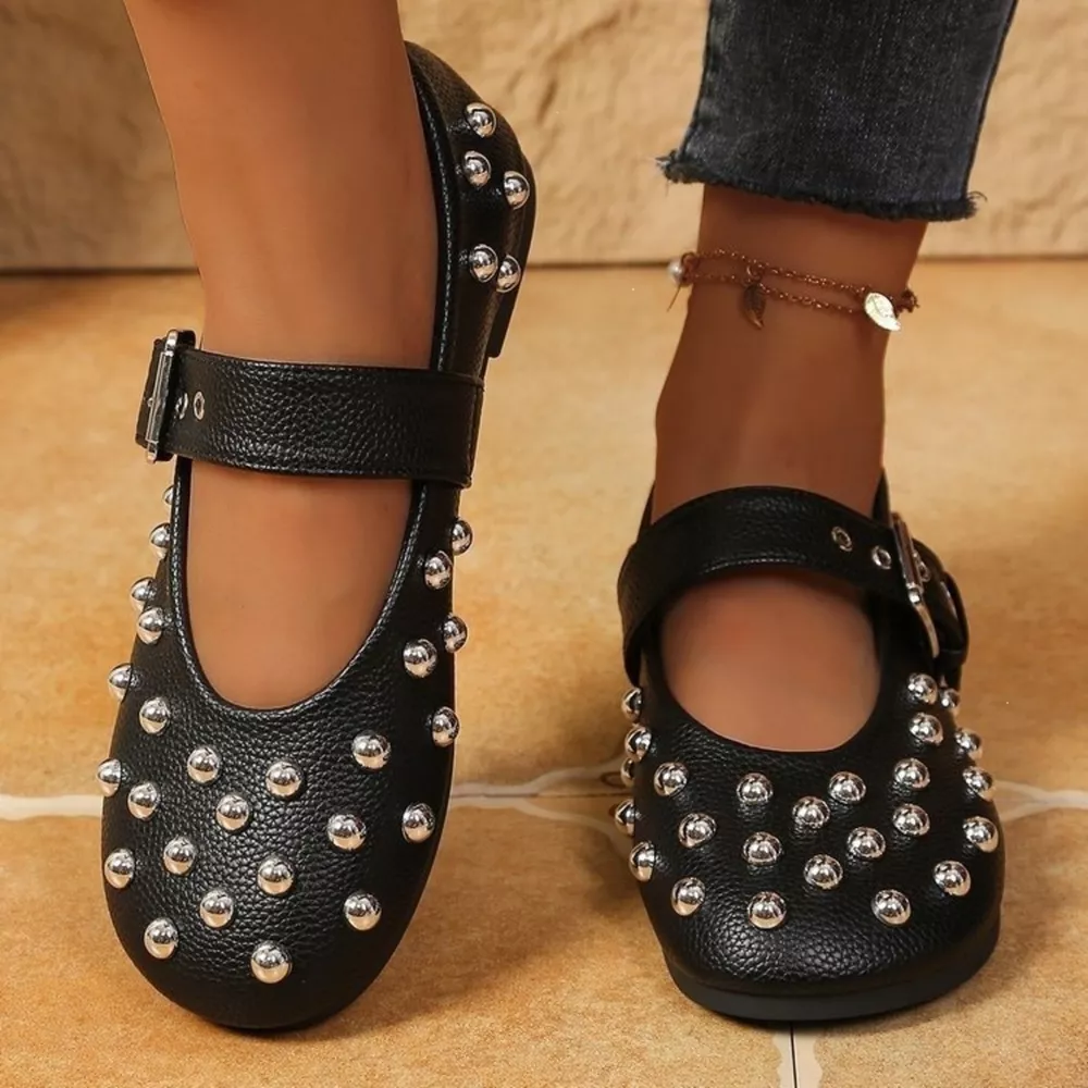Studded Round Toe Slip-Ons, image 7