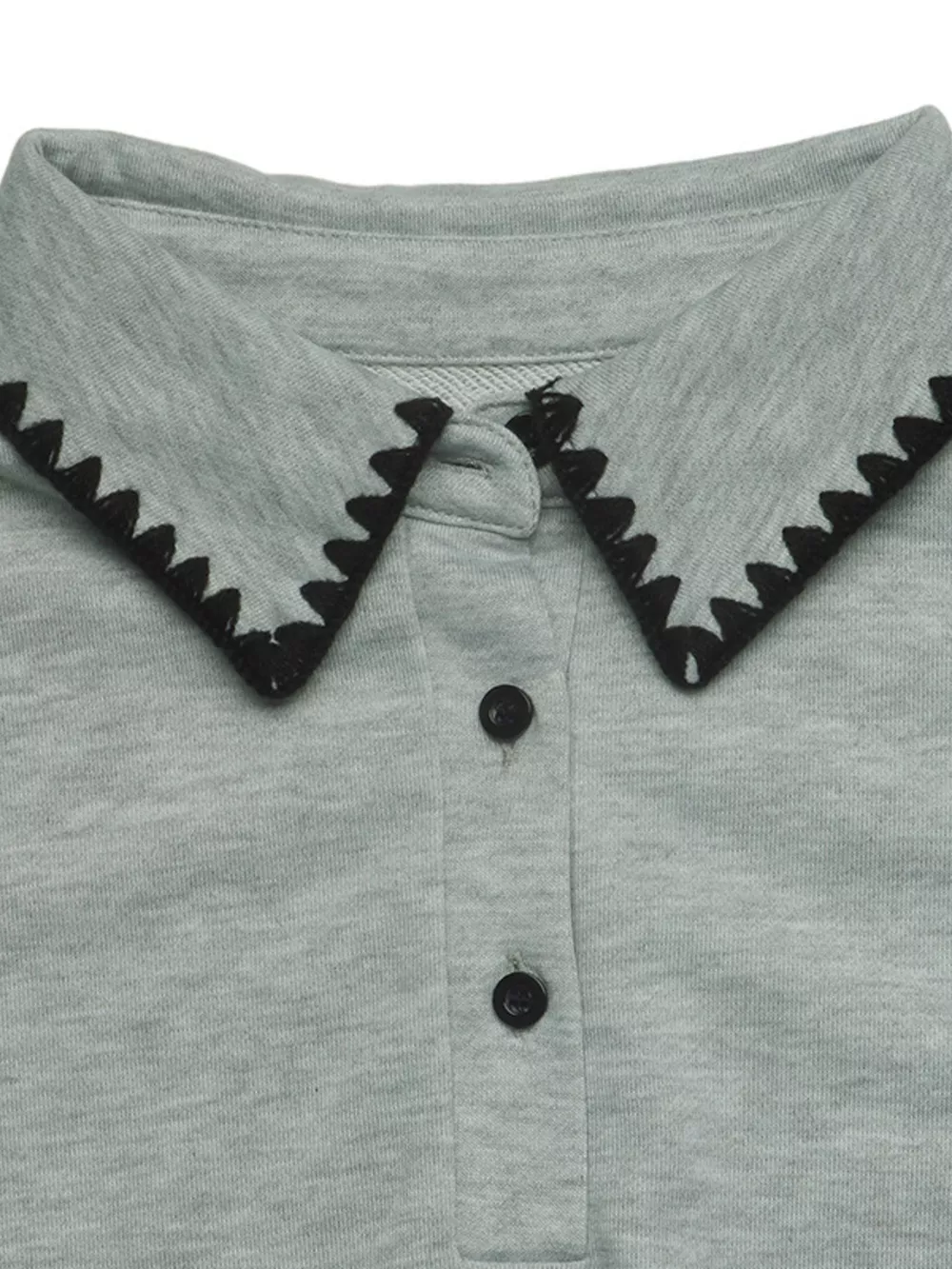 Polo Collar Dropped Shoulder Sweatshirt, image 7