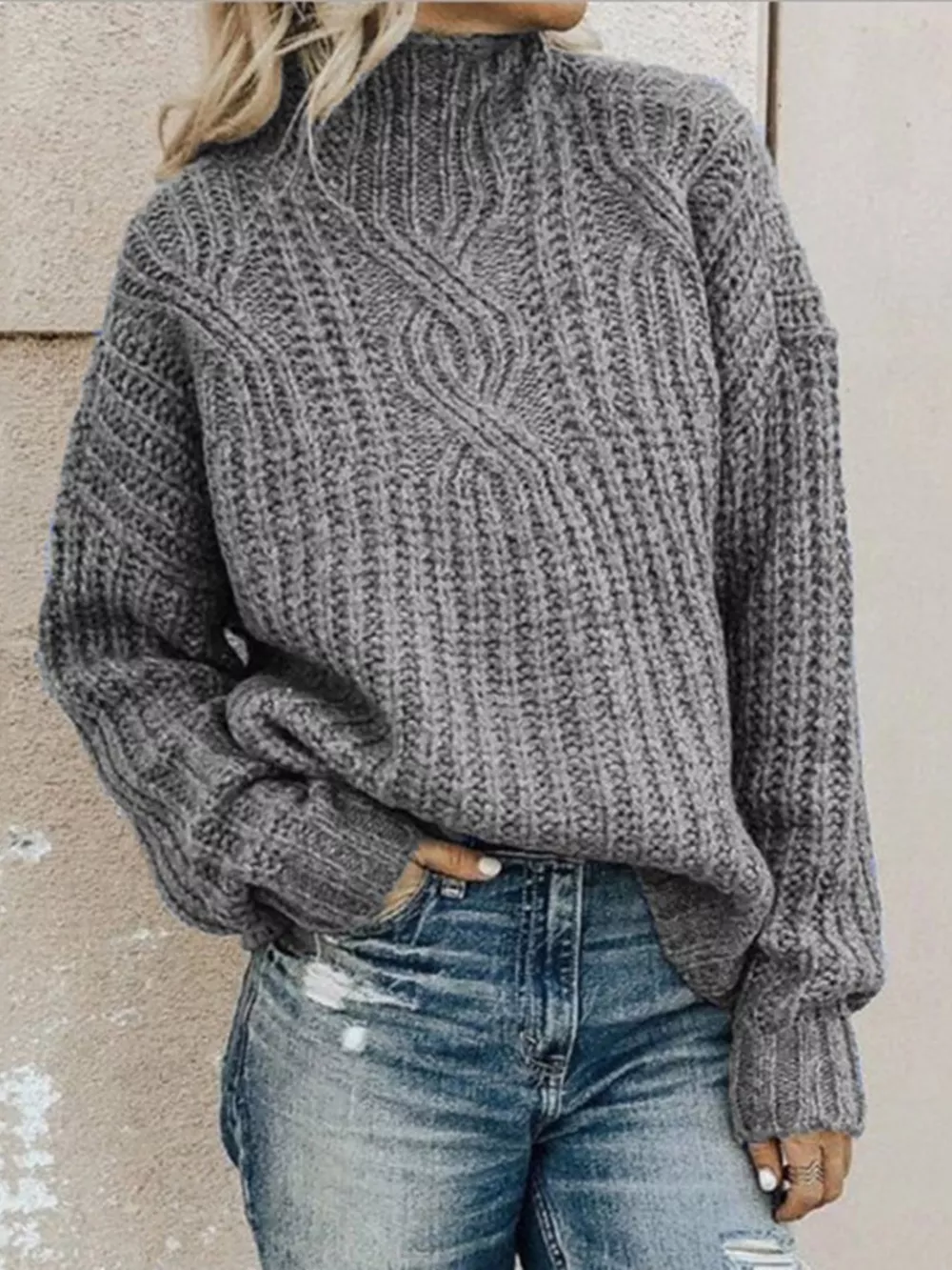 Turtleneck Long Sleeve Sweater, image 12