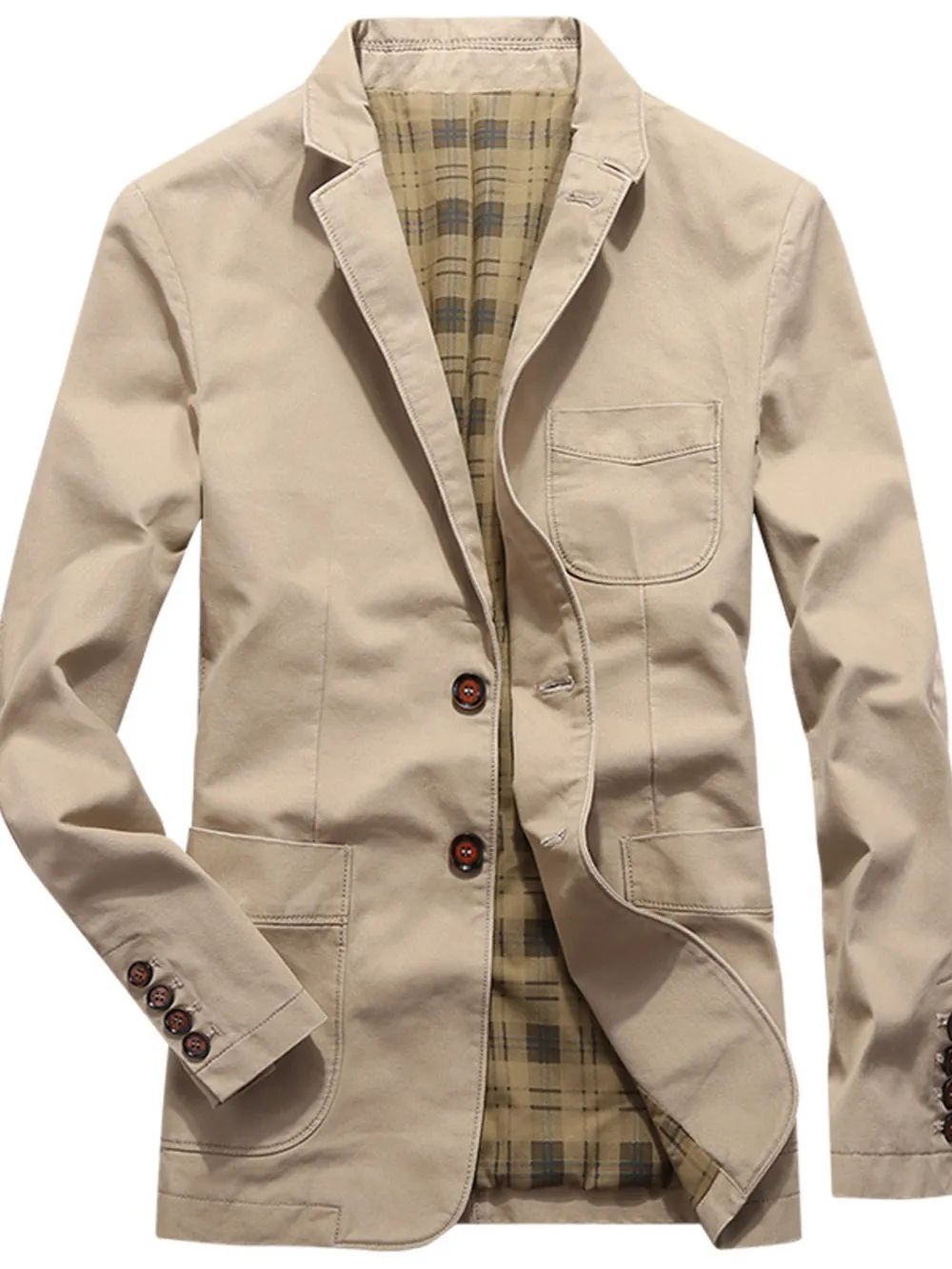 Men's Plus Size Button Up Long Sleeve Blazer, image 5