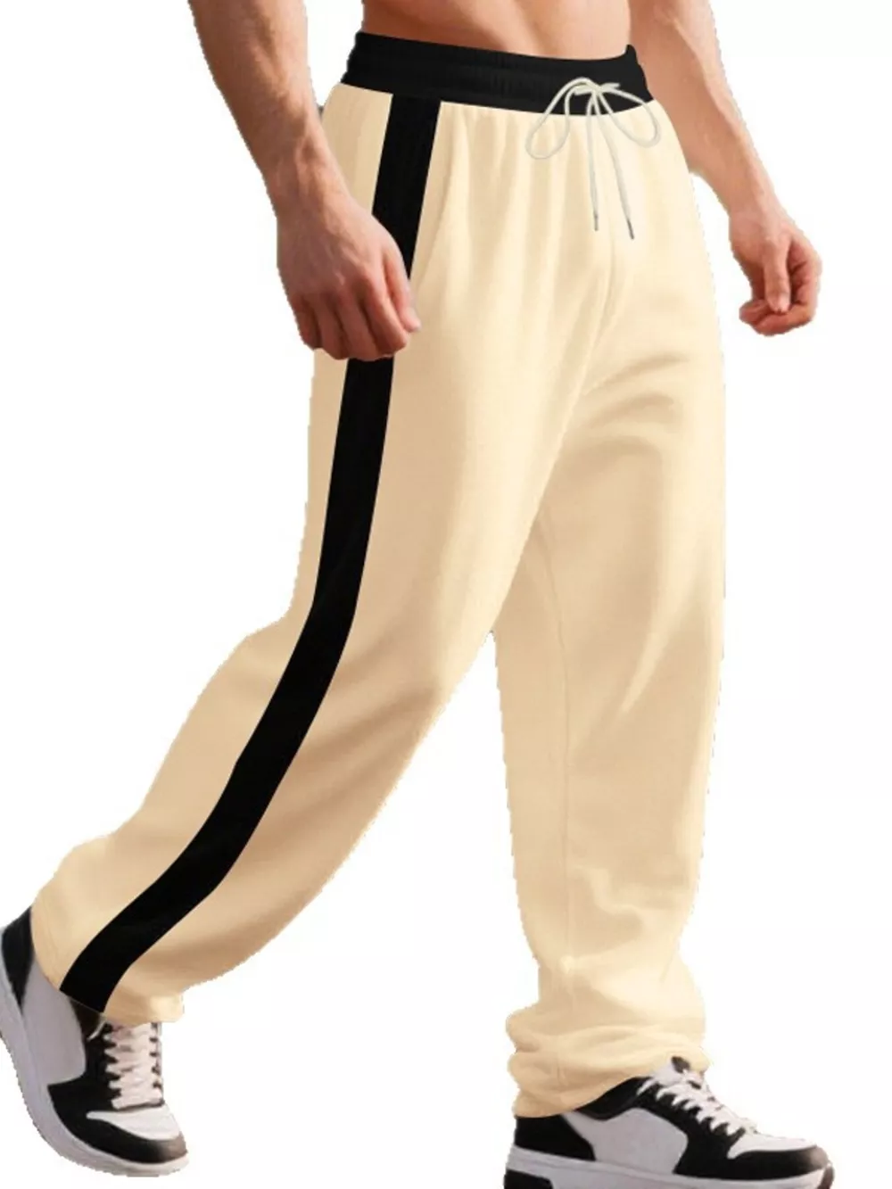 Men's Full Size Side Stripe Wide Leg Pants Plus Size, image 9