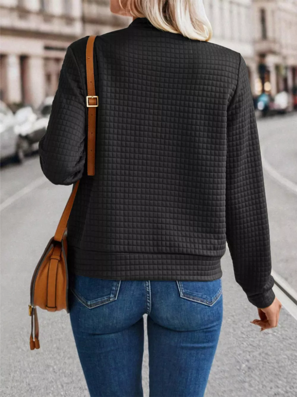 Textured Zip-Up Long Sleeve Jacket, image 14