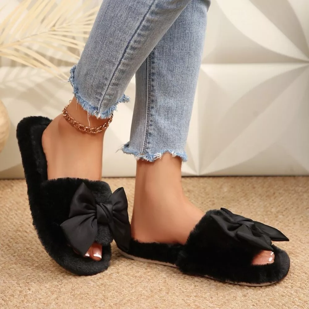 Bow Open Toe Flats Slippers, image 5