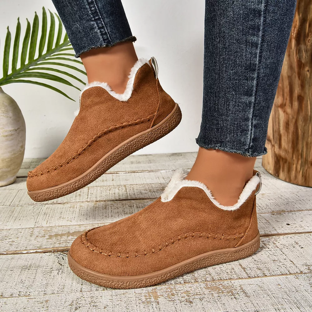 Round Toe Plush Lined Shoes, image 12