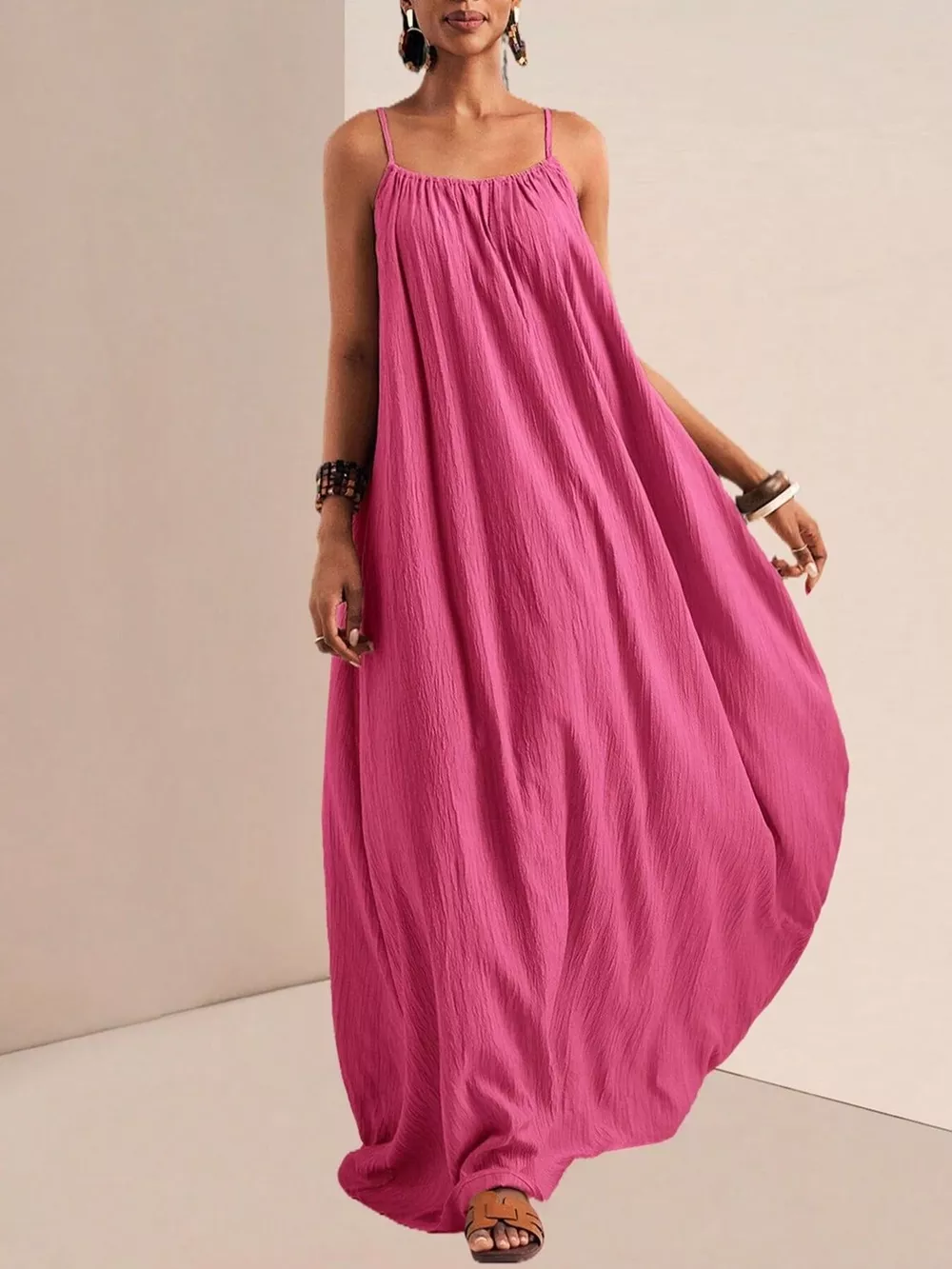 Spaghetti Strap Flowy Maxi Dress, image 17