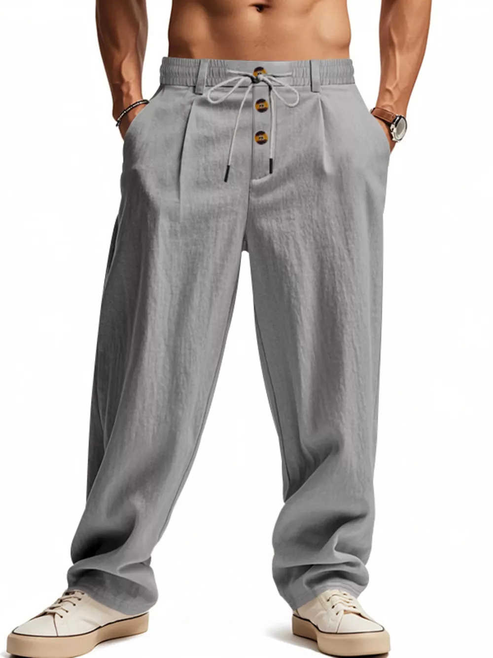 Men's Full Size Drawstring Loose Fit Pants Plus Size, image 3