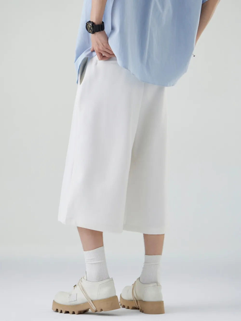 Men's Wide Leg Cropped Pants, image 3