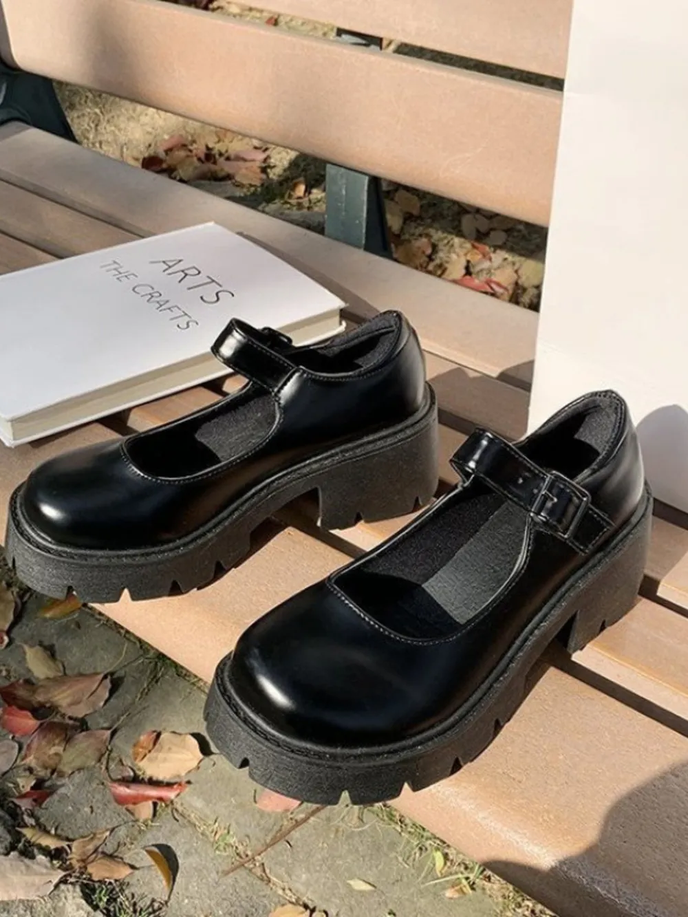 Platform Mary Jane Loafers with Buckle Strap, image 4
